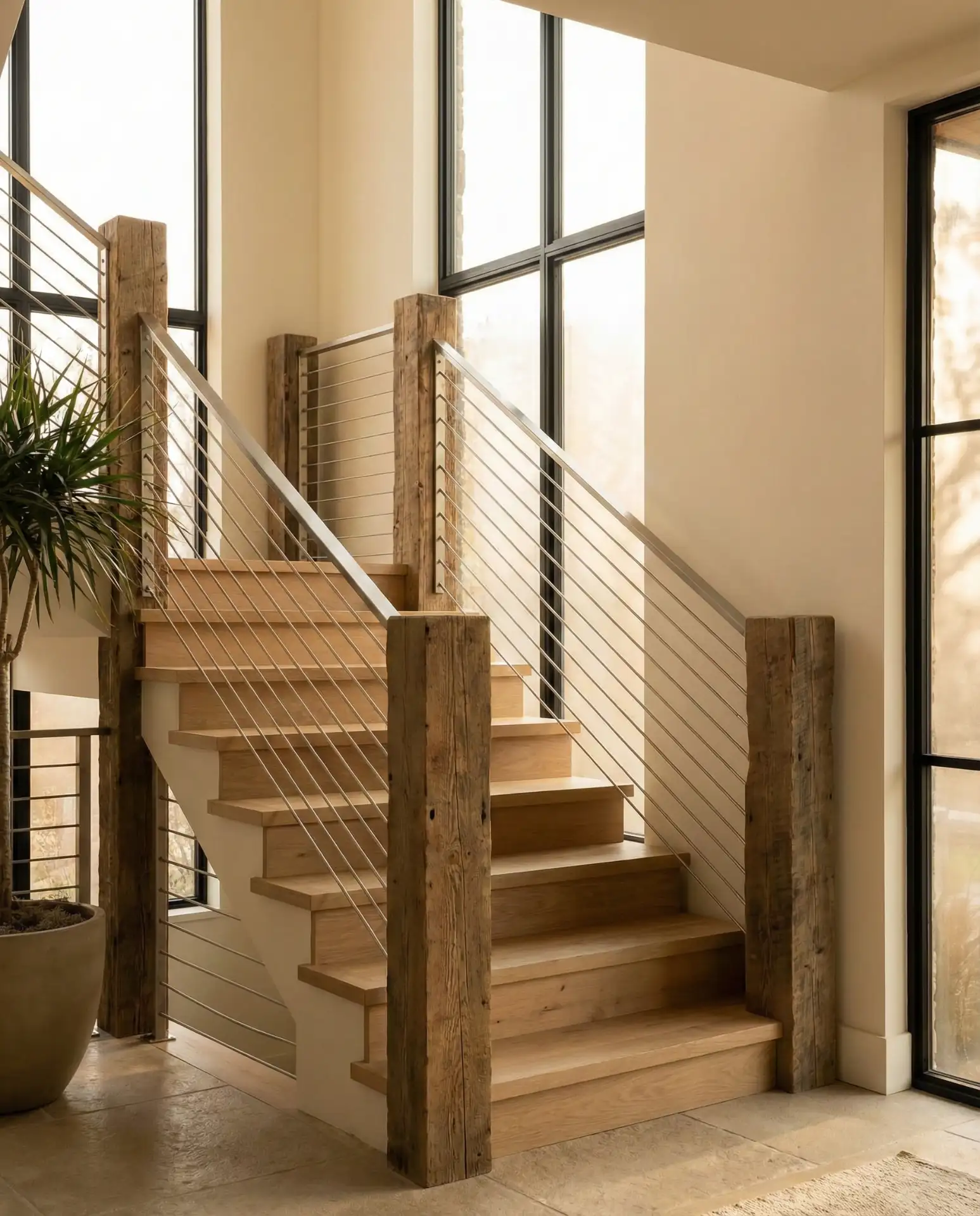 Minimalist Cable with Wood Posts 1