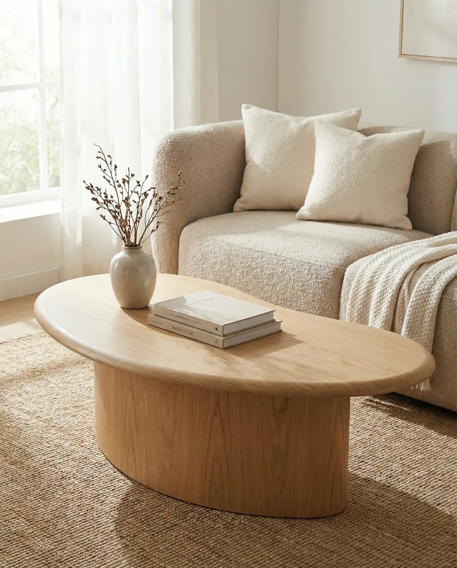 Minimalist Coffee Table with Organic Shapes 1