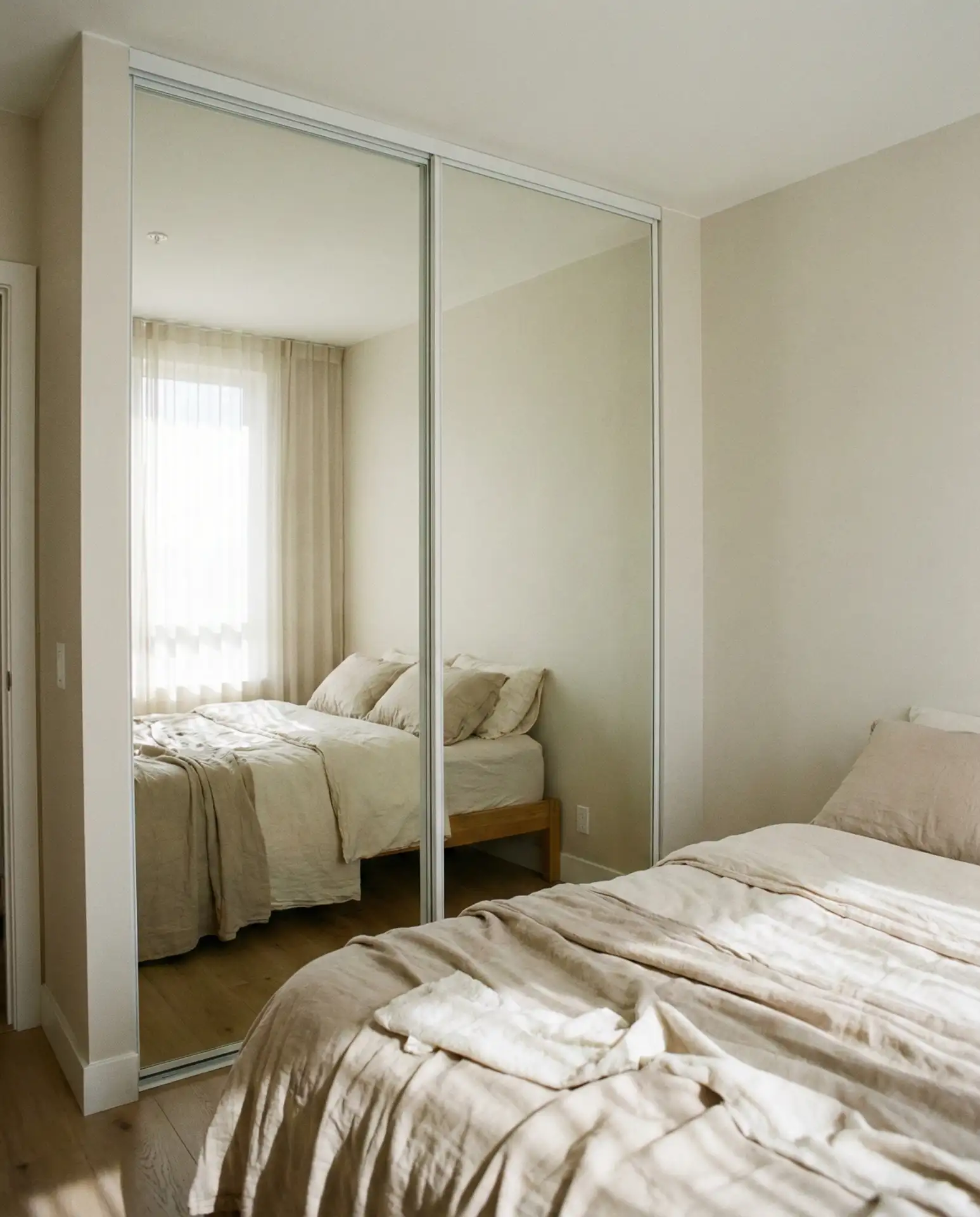 Mirrored Closet Doors to Reflect Light and Space 1