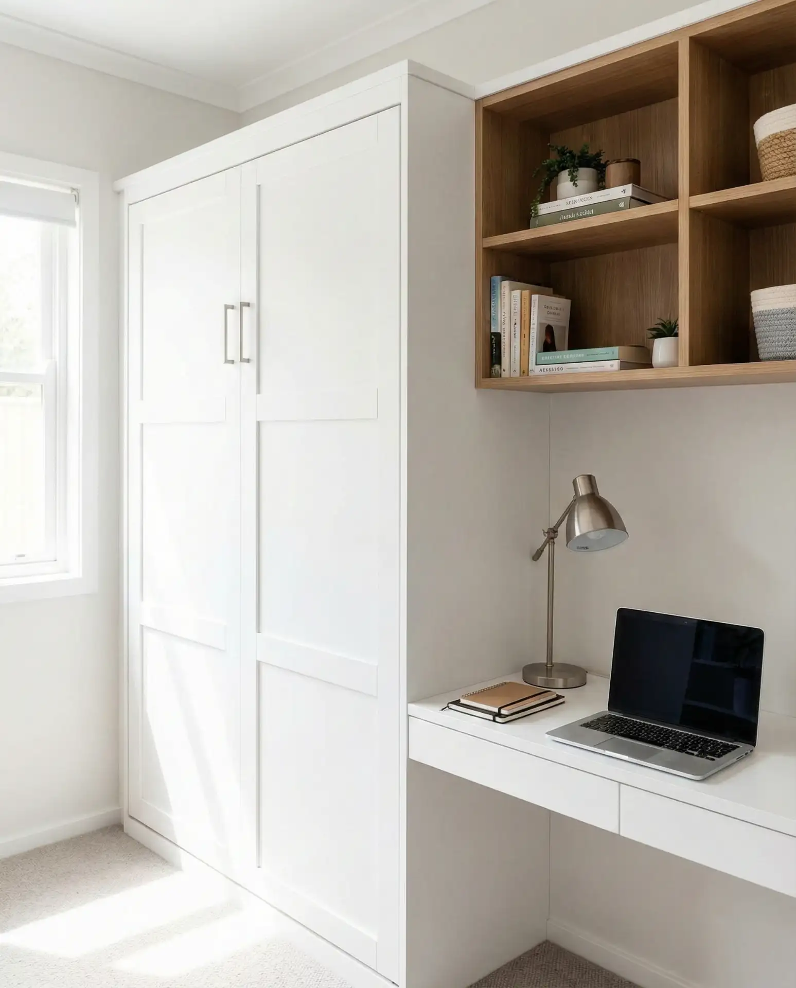 Murphy Bed with Built-In Desk for Multi-Use Rooms 1