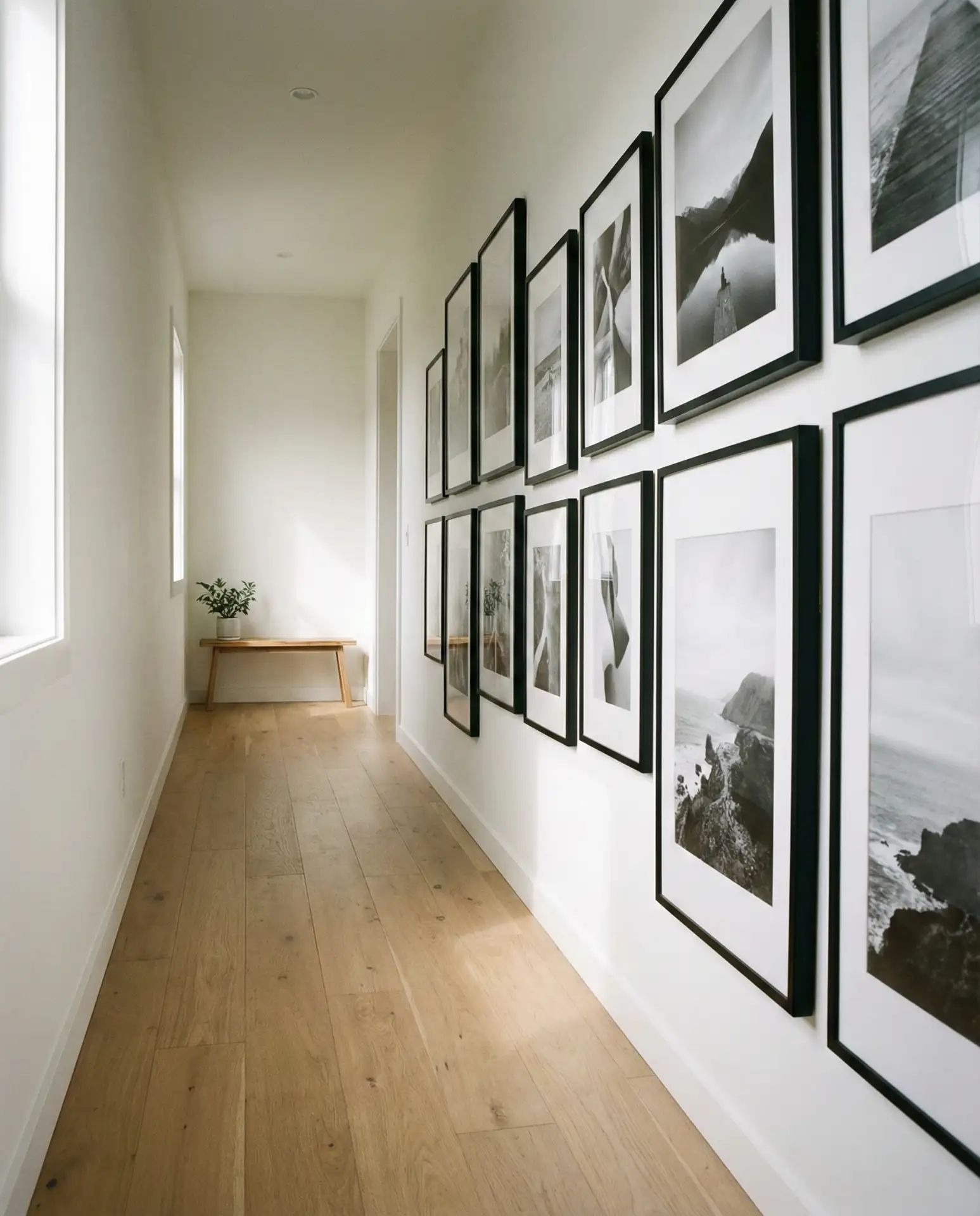 Narrow Gallery Wall with Oversized Frames 1