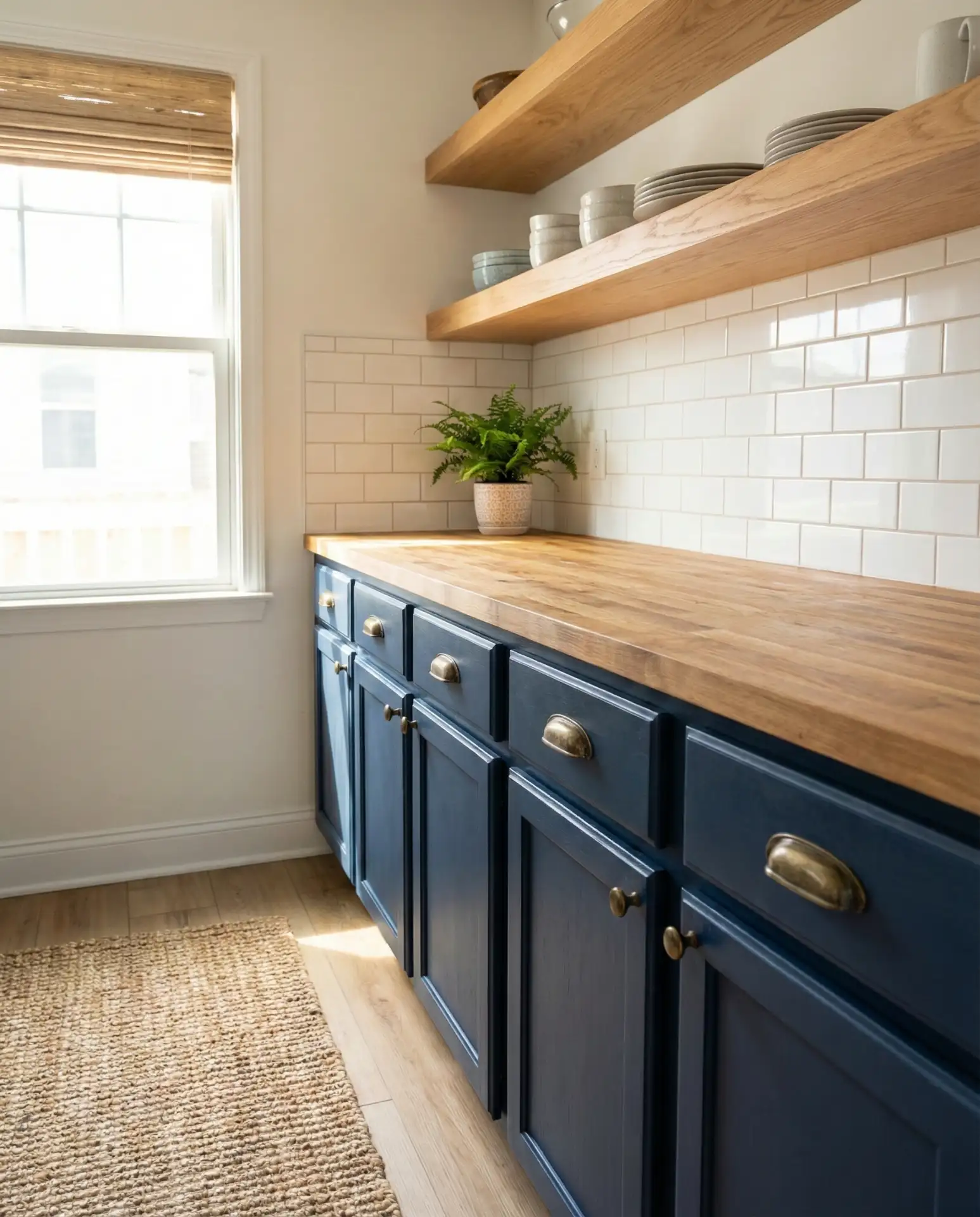 Navy Blue and Natural Oak 1