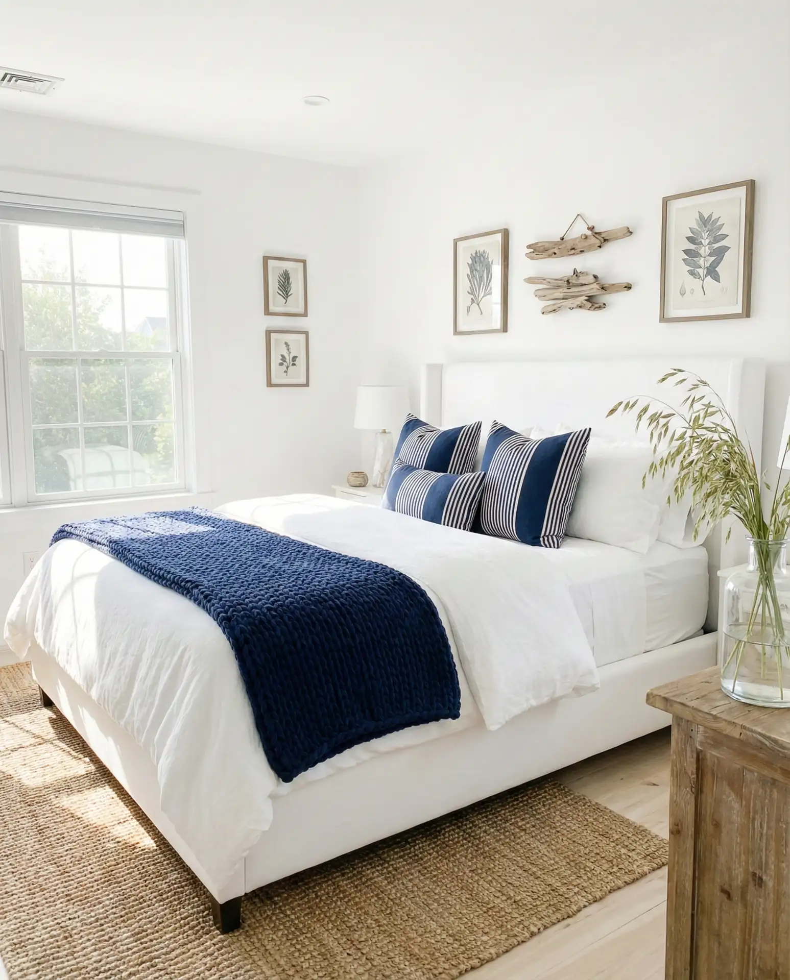 Navy Blue and White Coastal Contrast 2