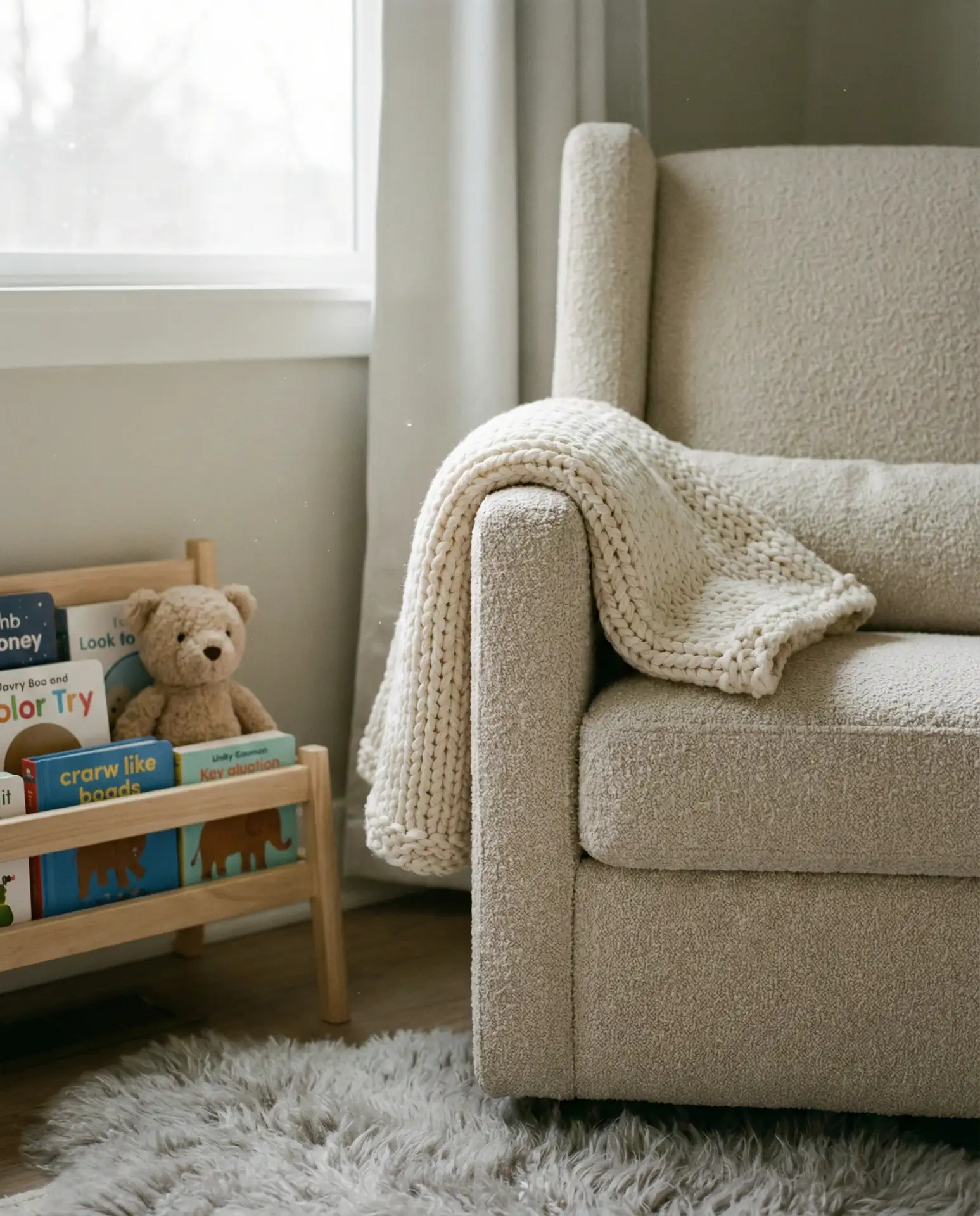 Nursery Corner with Soft Lighting and a Glider 1