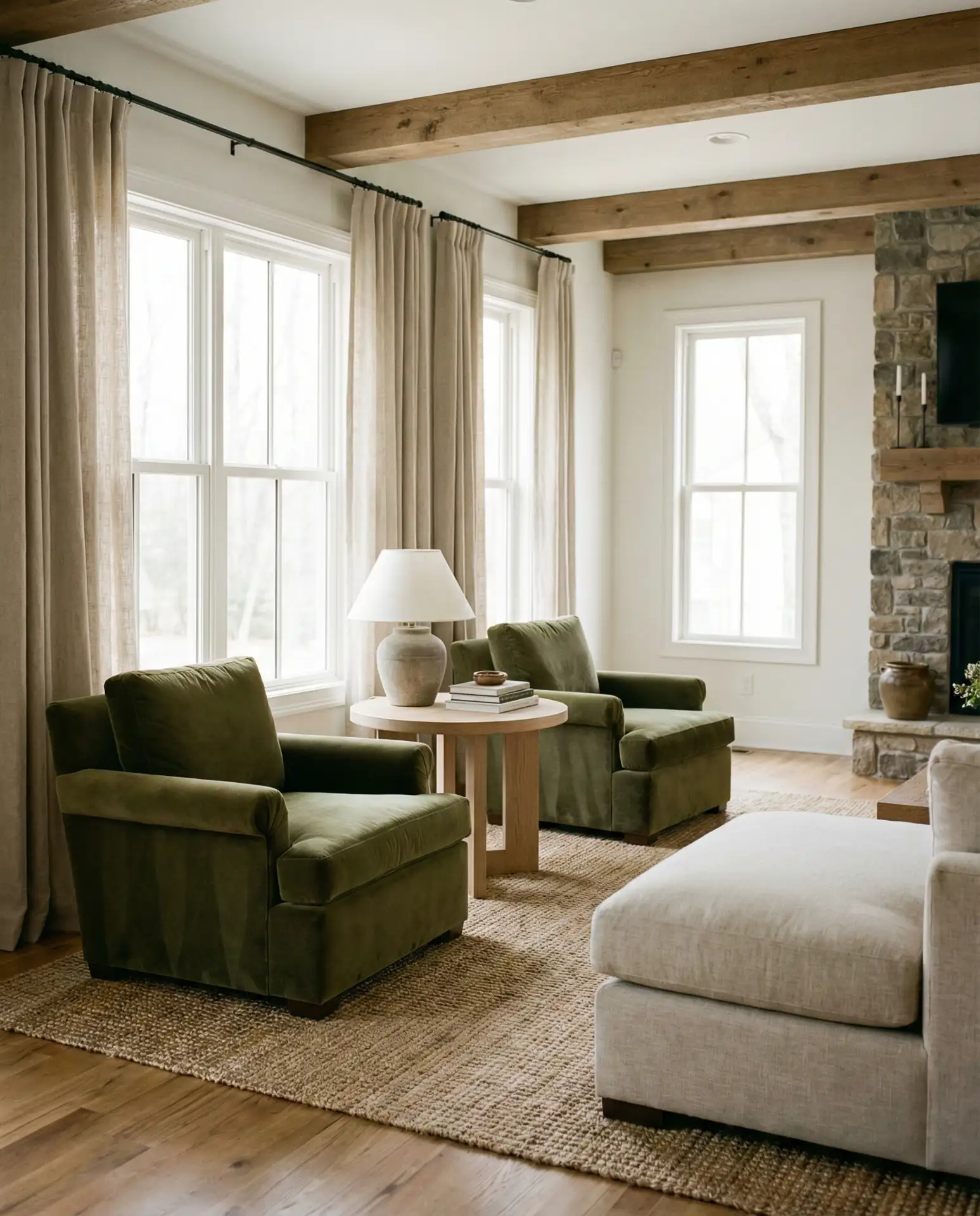 Olive Green Velvet Accent Chairs 1