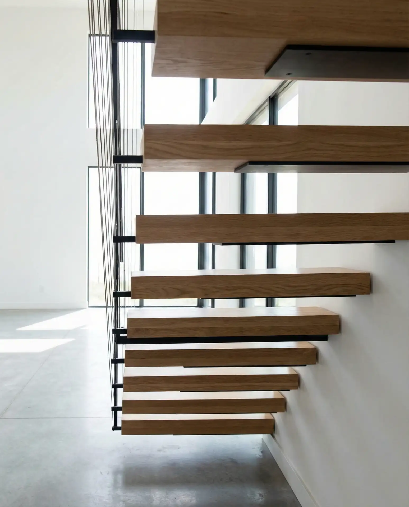 Open Riser Staircase with Metal Stringers 1