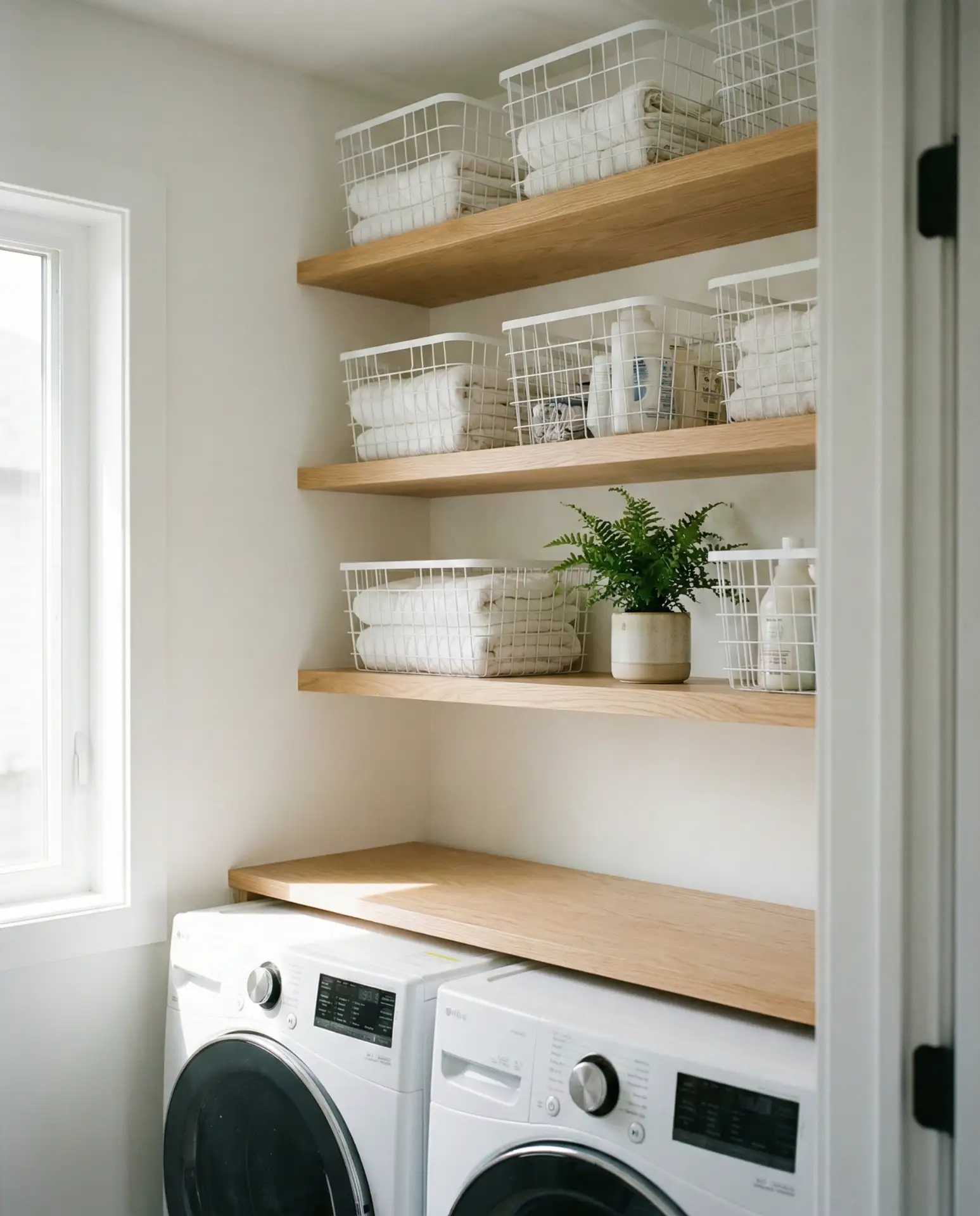 Open Shelving with Organization Storage Baskets 1