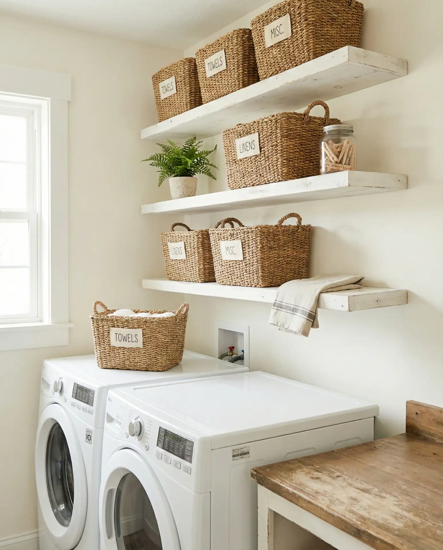 Open Shelving with Organization Storage Baskets 2