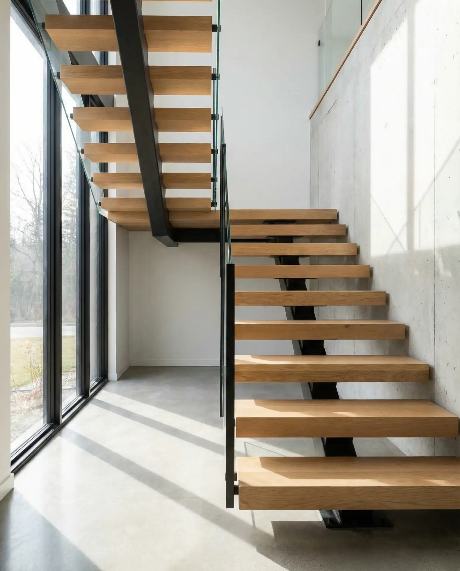 Open Staircase with Floating Treads 2