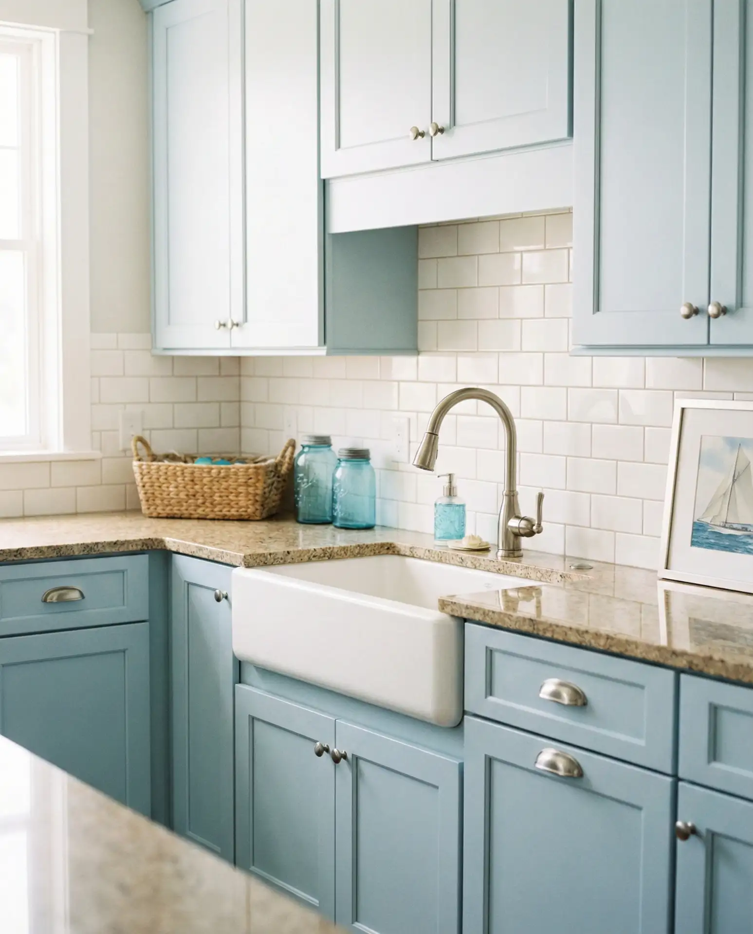 Pale Blue and Tan Granite 1