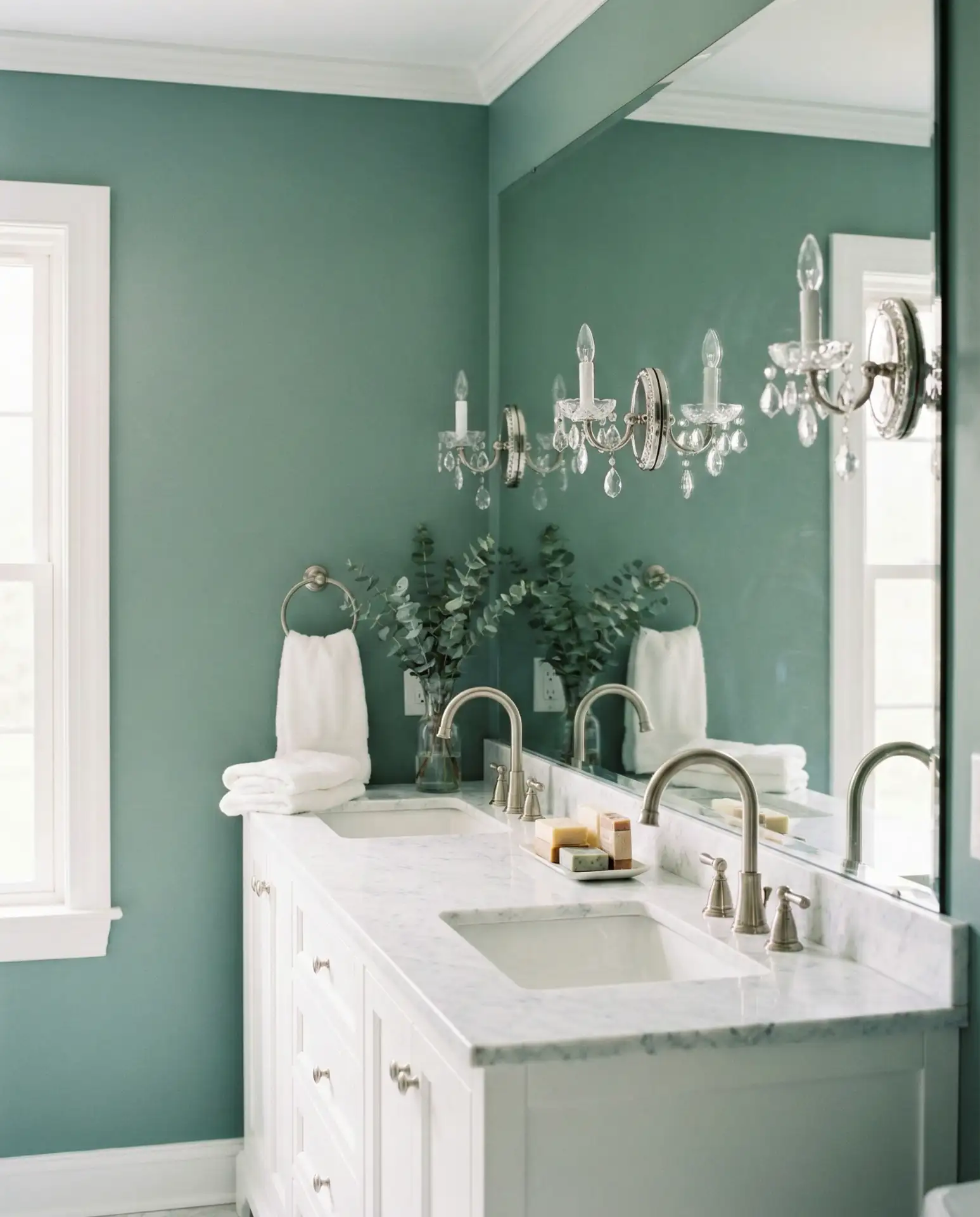 Pale Green Penny Tile Floor 2