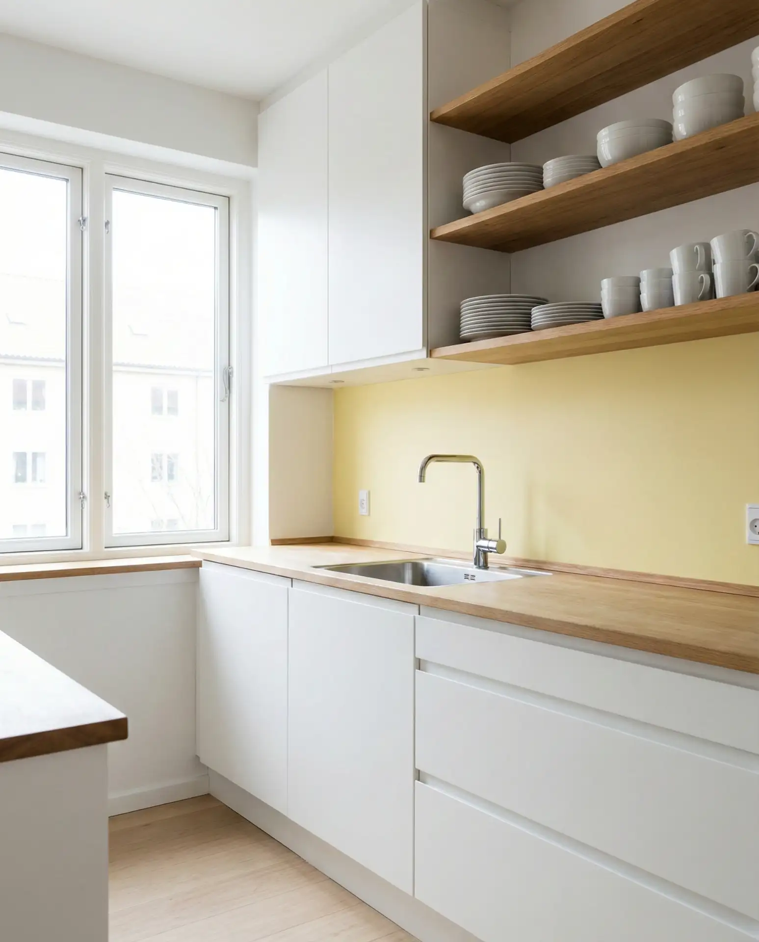 Pastel Yellow Scandinavian Kitchen 2