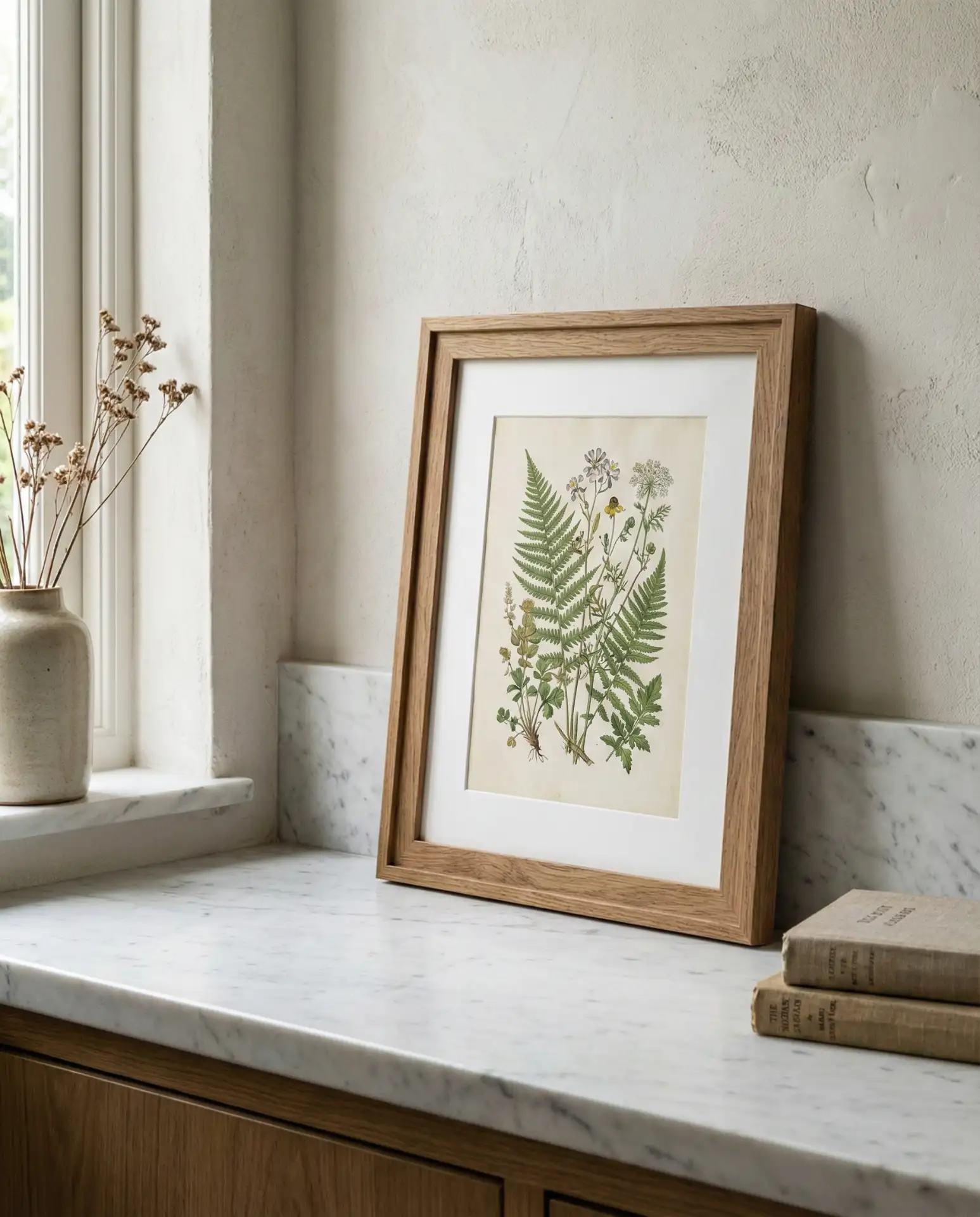 Picture Frame Leaning Against Backsplash 1