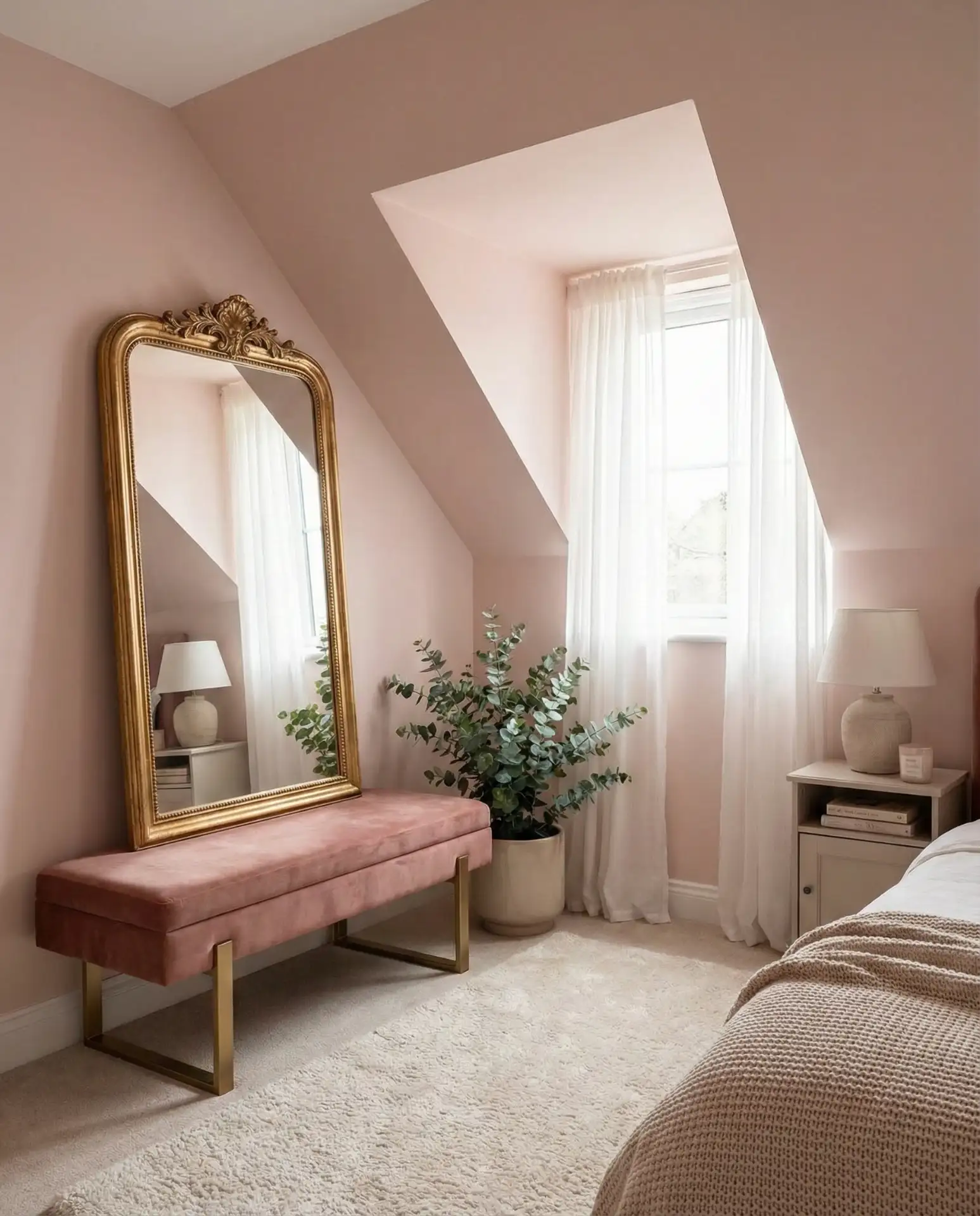 Pink and Feminine Attic Bedroom 2