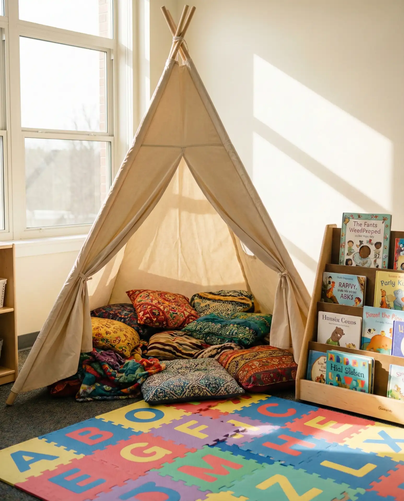 Preschool Reading Tent with Soft Rugs 2