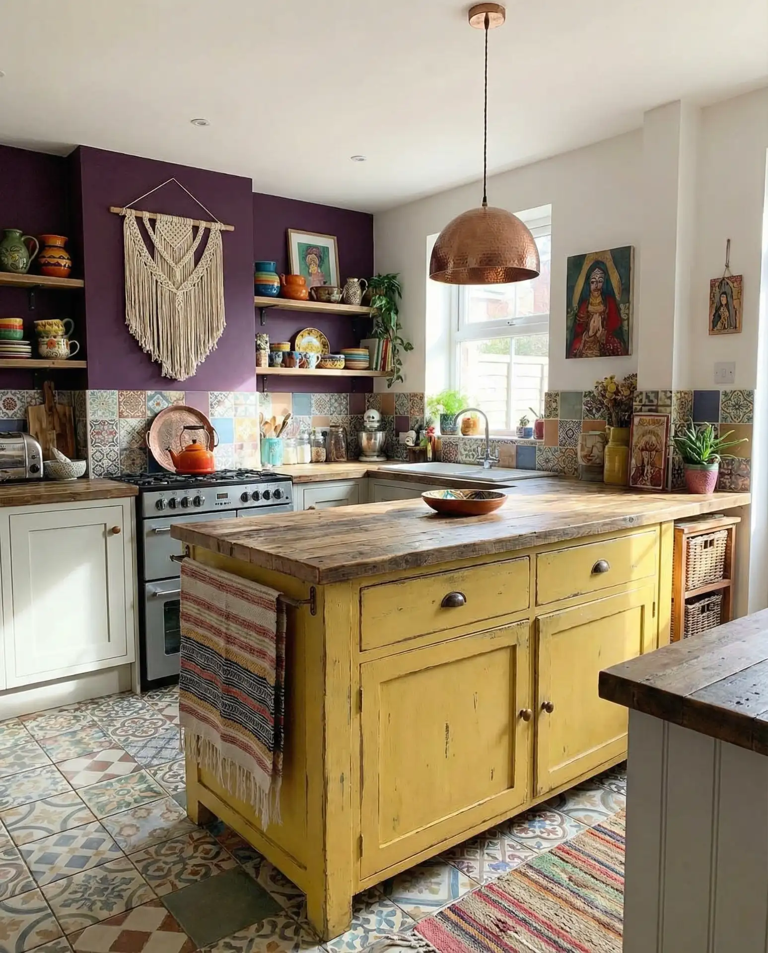 Purple and Yellow Bohemian Kitchen 2