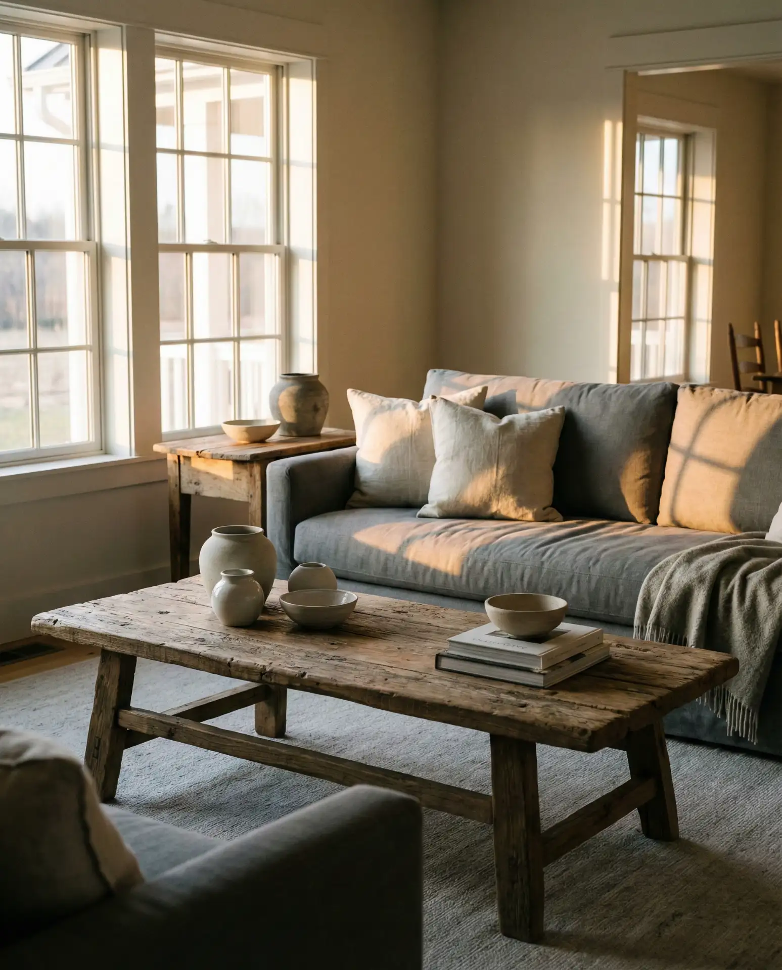 Reclaimed Wood Coffee Table Centerpiece 1