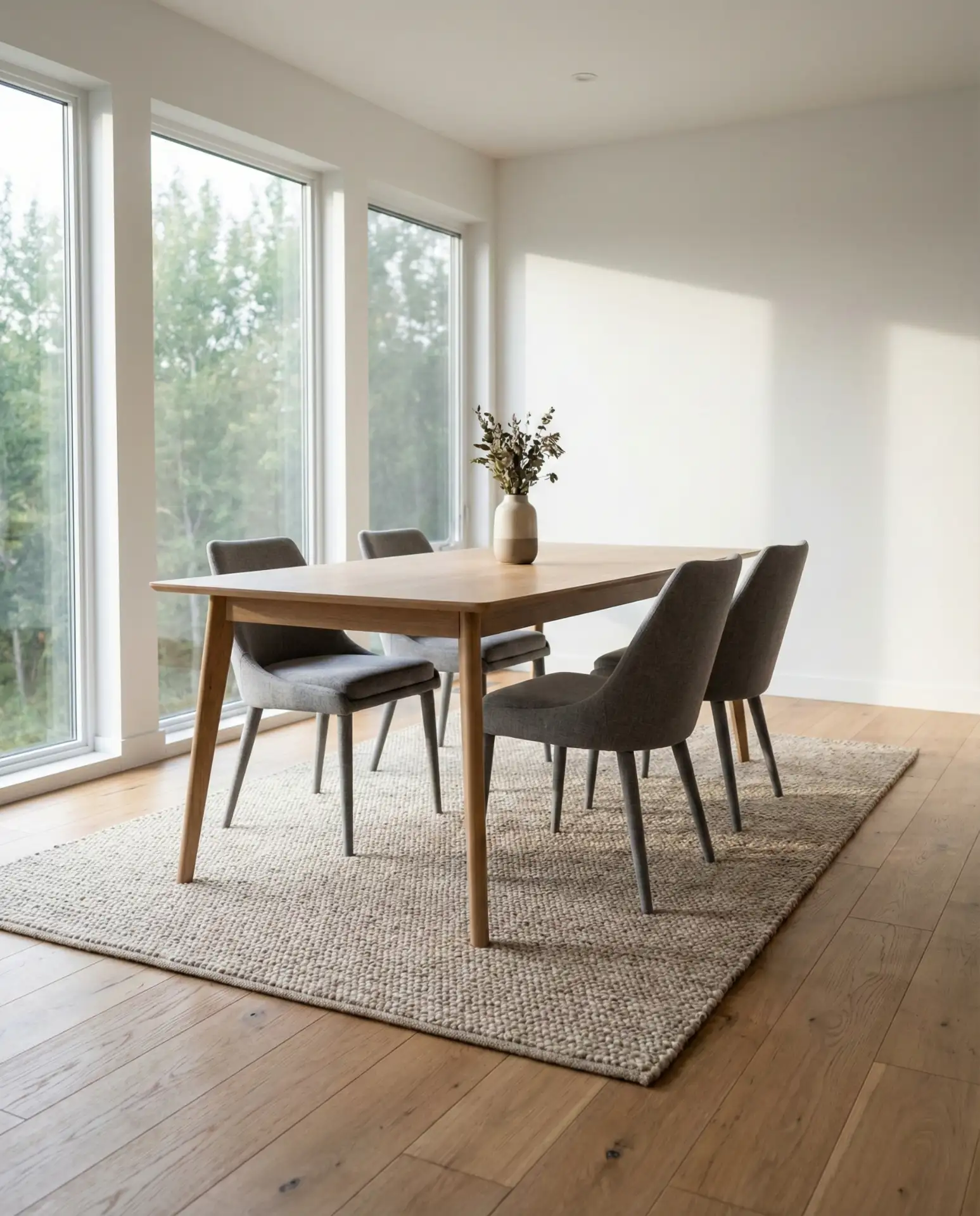 Rug Under Dining Table for Defined Zones 2