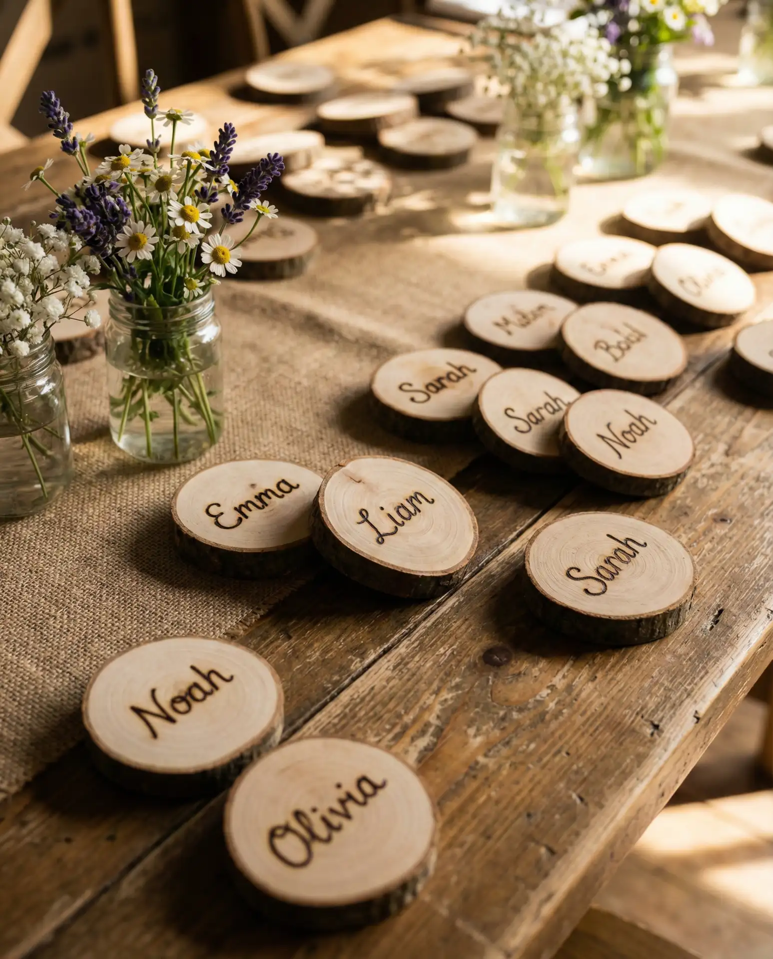 Rustic Wood Slice Place Cards 1