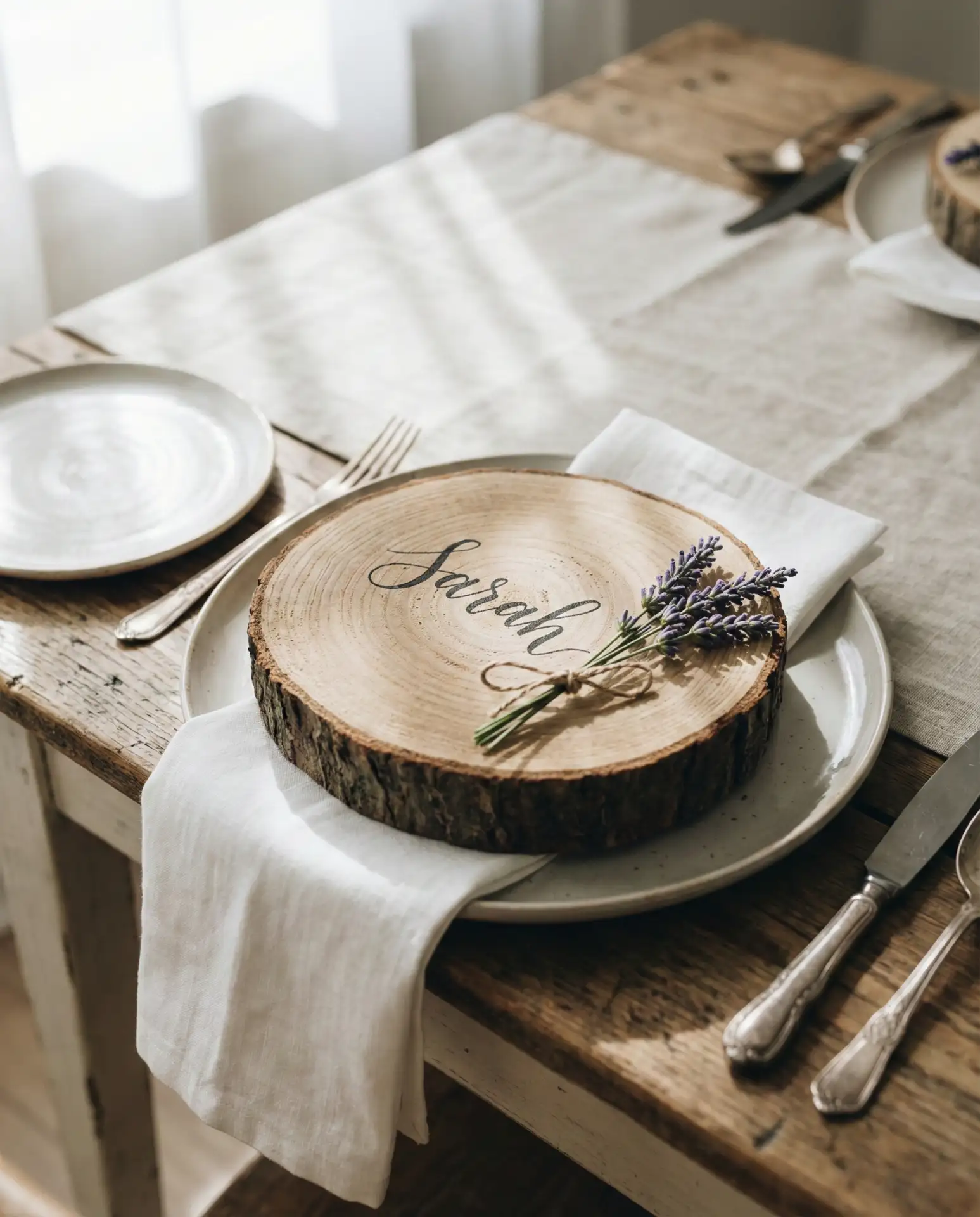 Rustic Wood Slice Place Cards 2