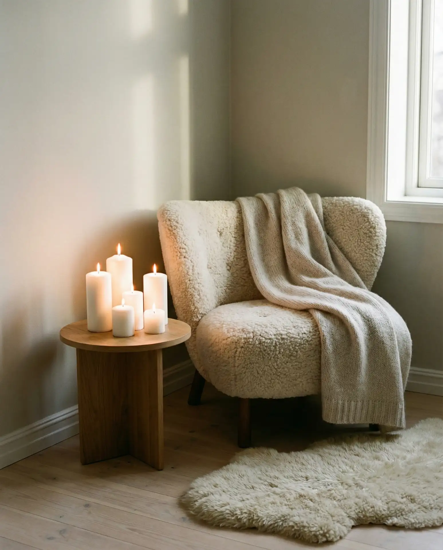 Scandi-Inspired Hygge Corner with Candles 2