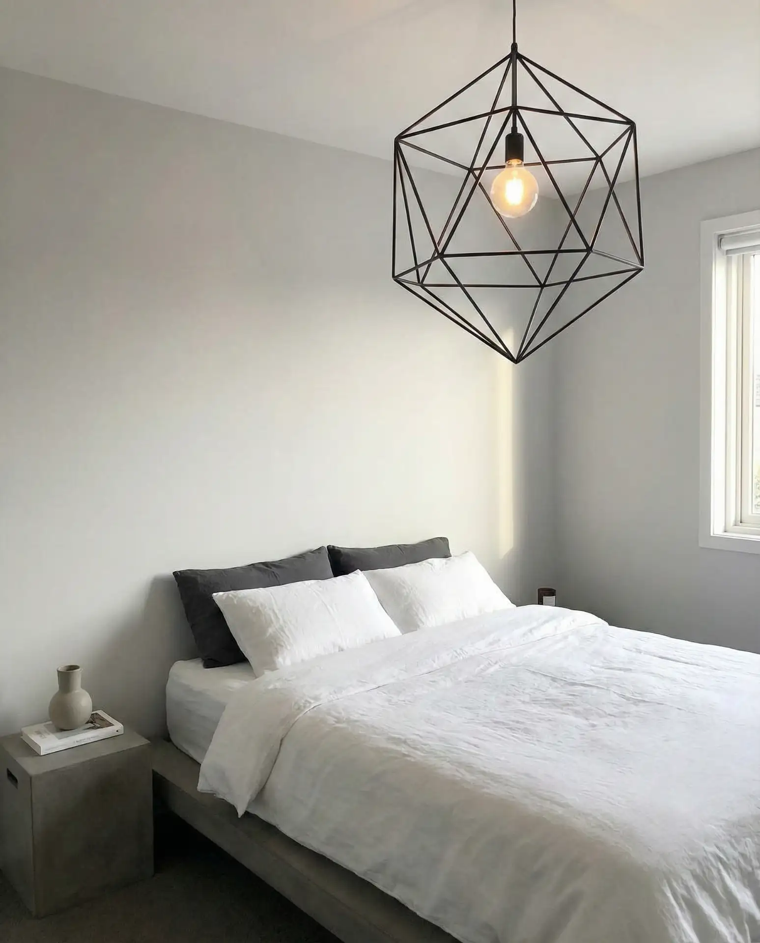 Sculptural Lighting as Bedroom Focal Point 1