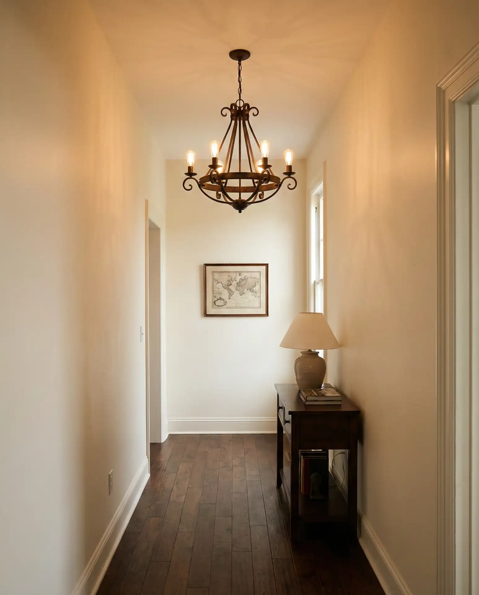 Short Hallway with Statement Lighting 1