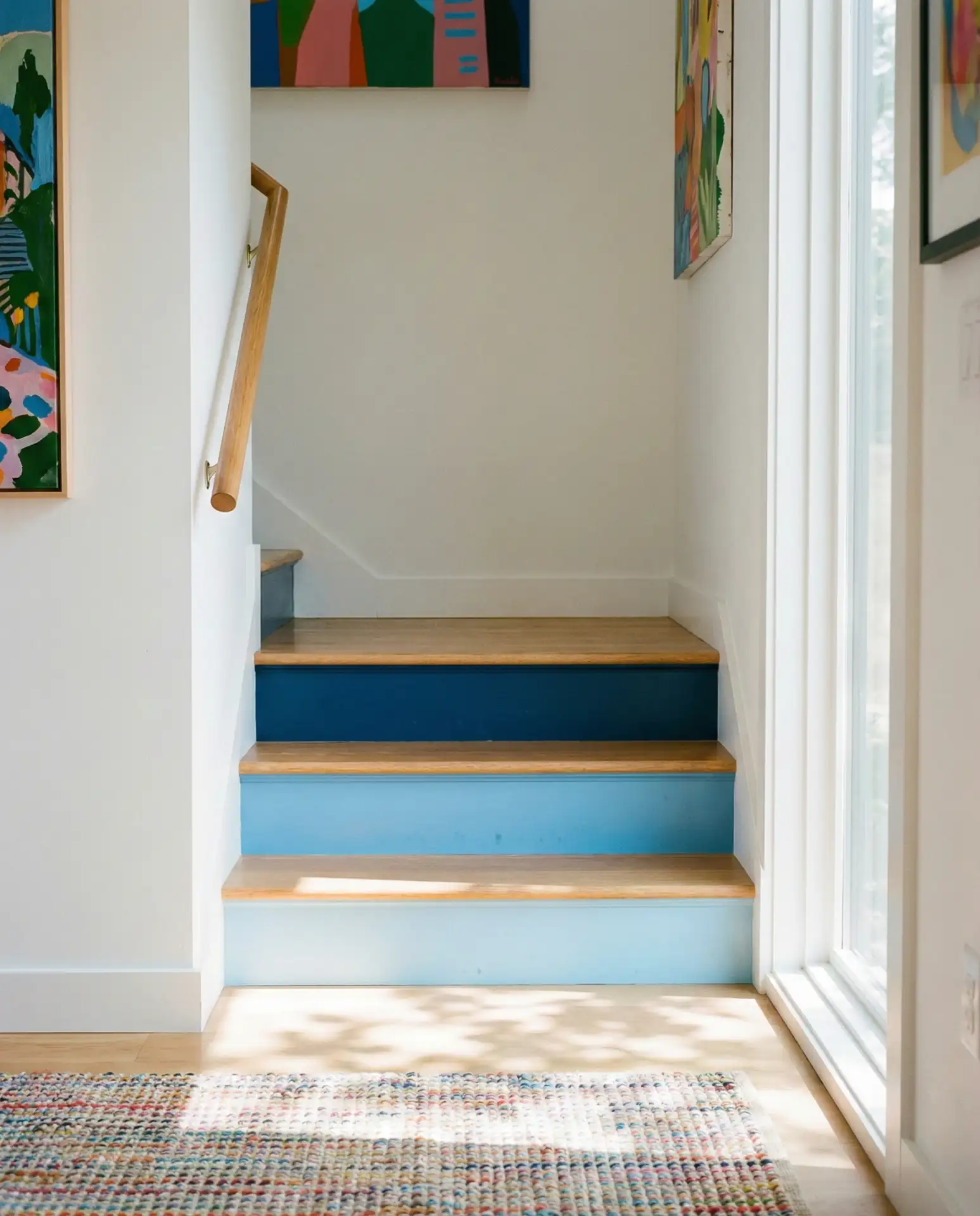 Short Staircase with Bold Painted Steps 2