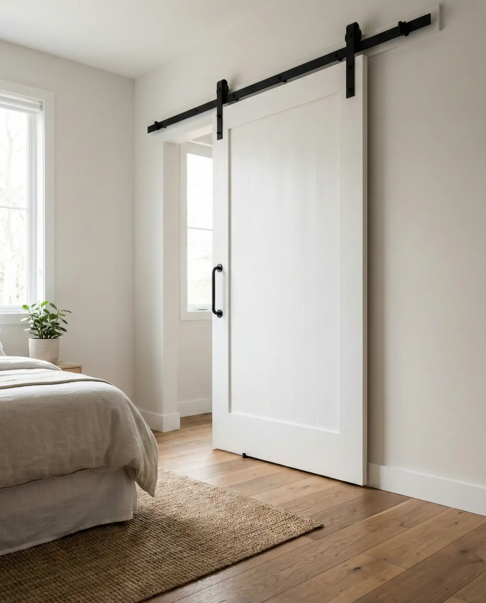 Sliding Barn Door to Save Swing Space 2
