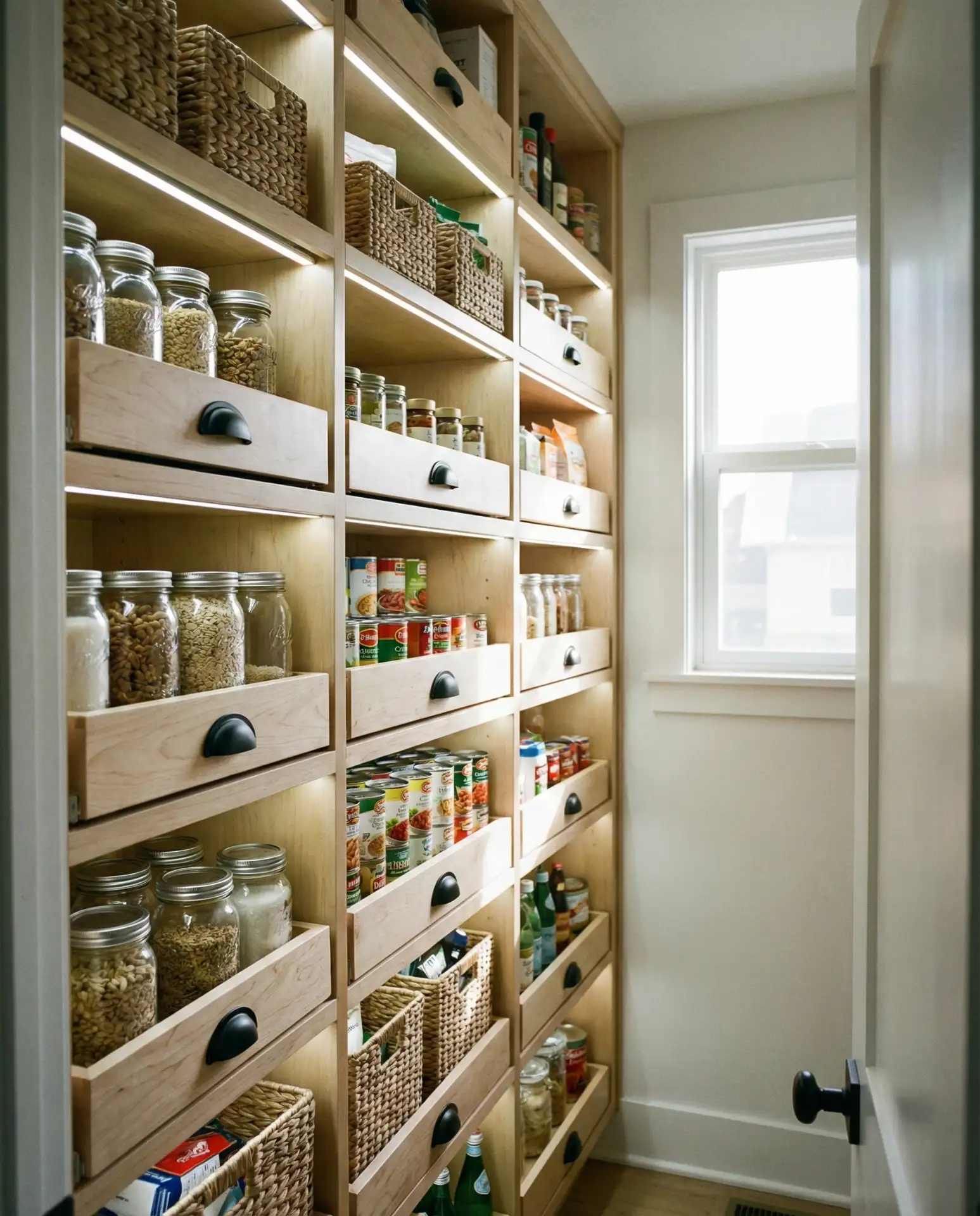 Small Walk-In Pantry with Pull-Out Drawers 1