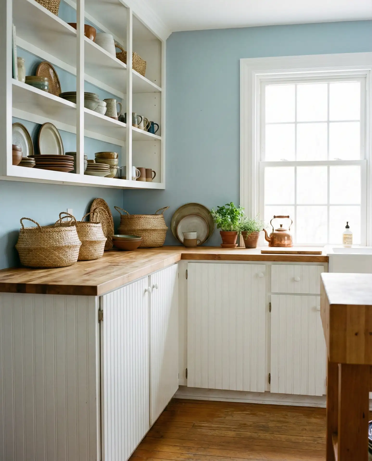 Soft Blue Walls for a Coastal Kitchen Vibe 1
