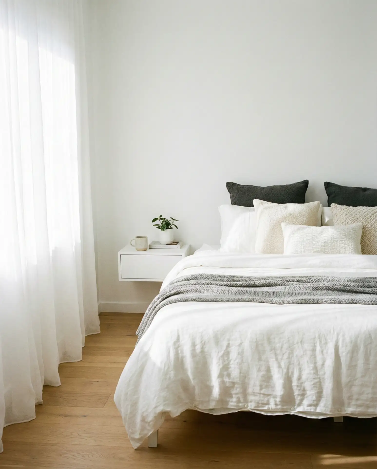 Soft Grey and White Layered Bedding 1