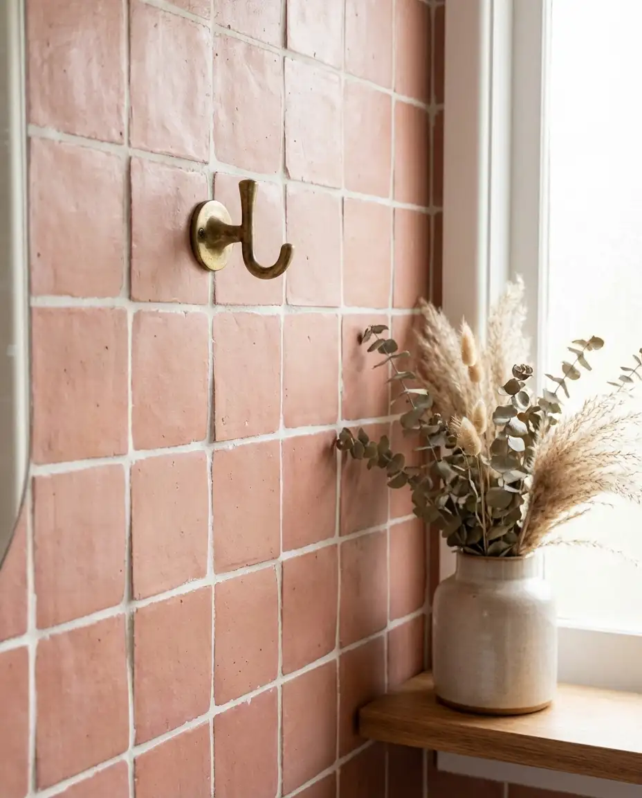 Soft Pink Clay Tiles for a Feminine Touch 2