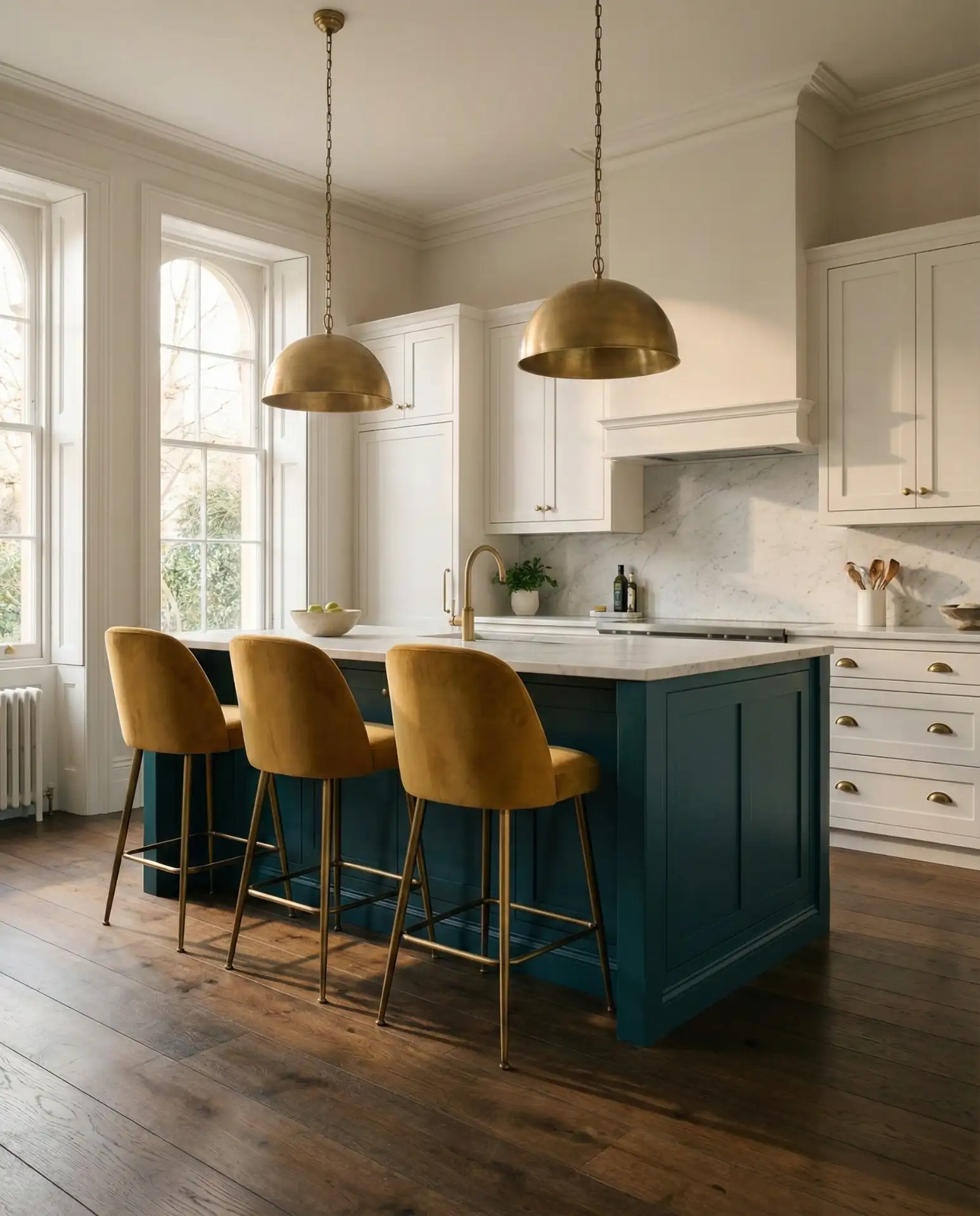 Teal and Yellow Jewel-Tone Kitchen 2