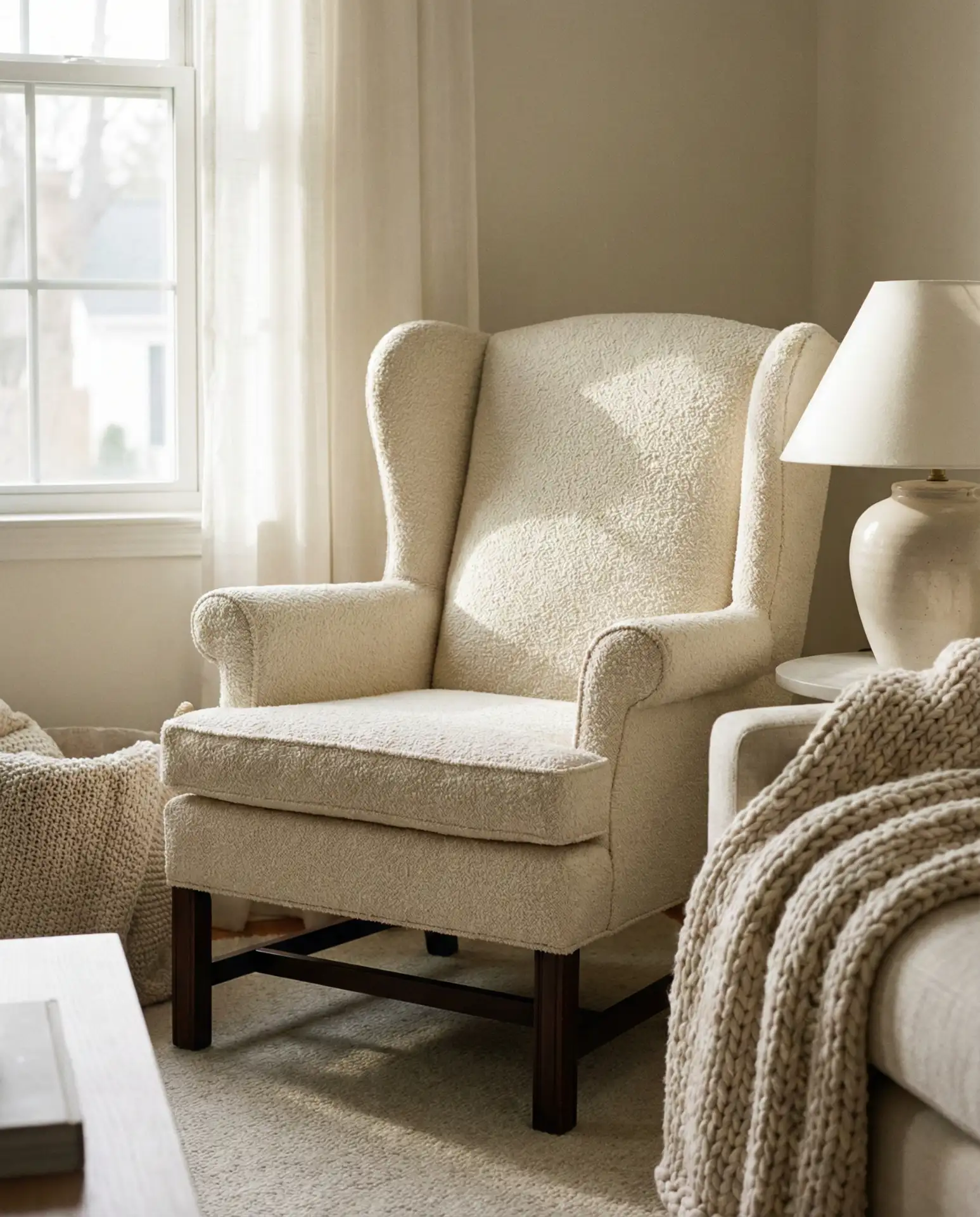 Traditional Wingback Chairs with Modern Upholstery 2