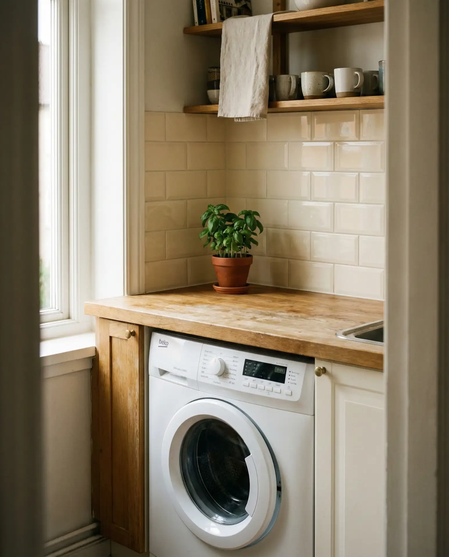 Under-Counter Washer in a Kitchen Nook 1