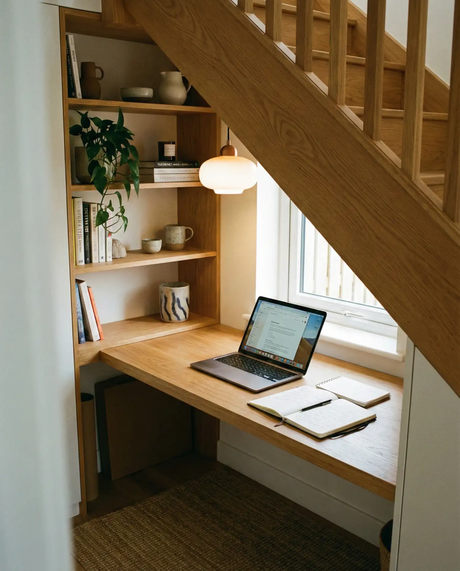 Underneath Staircase Home Office Nook 1