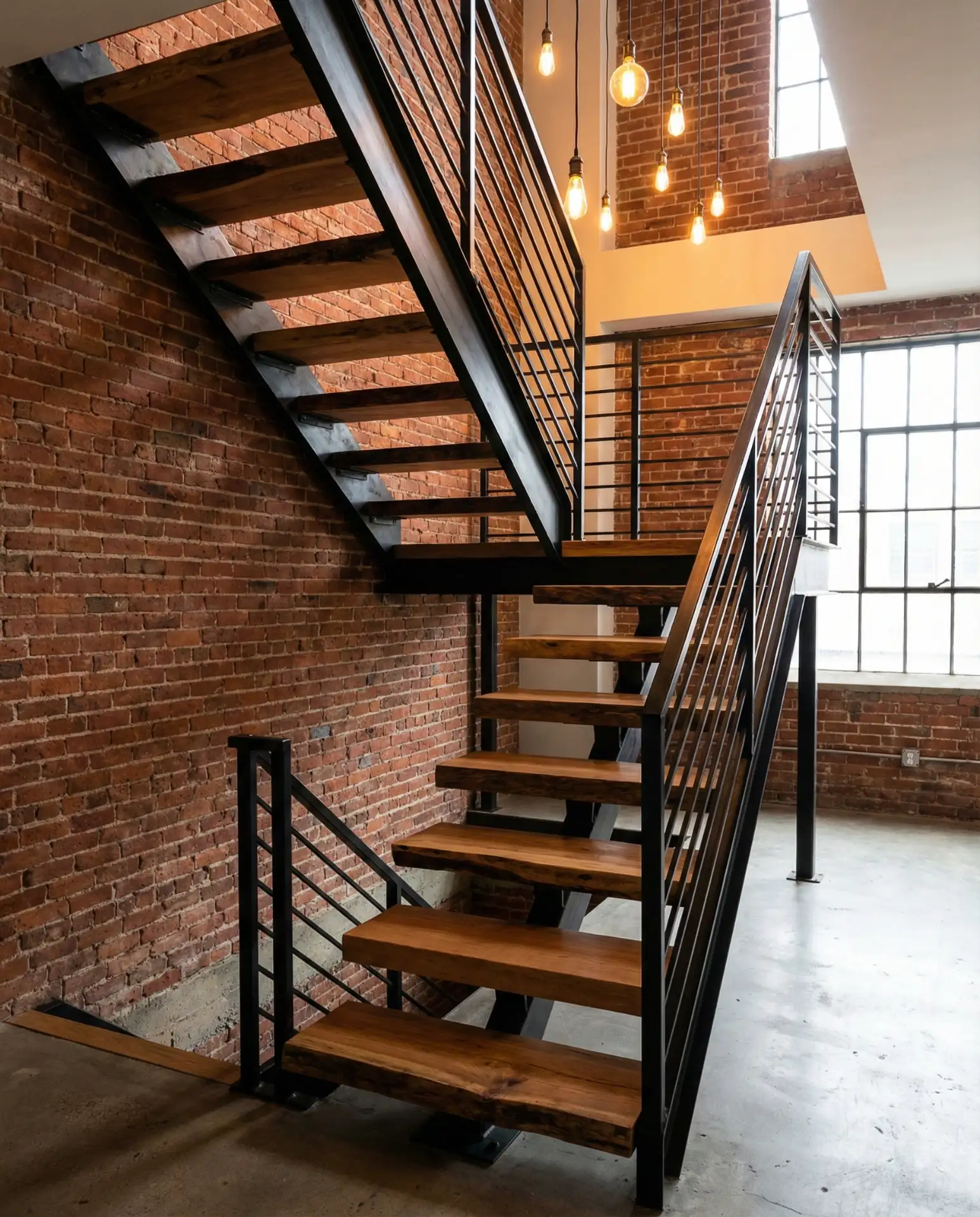 Unique Staircase with Mixed Materials 1