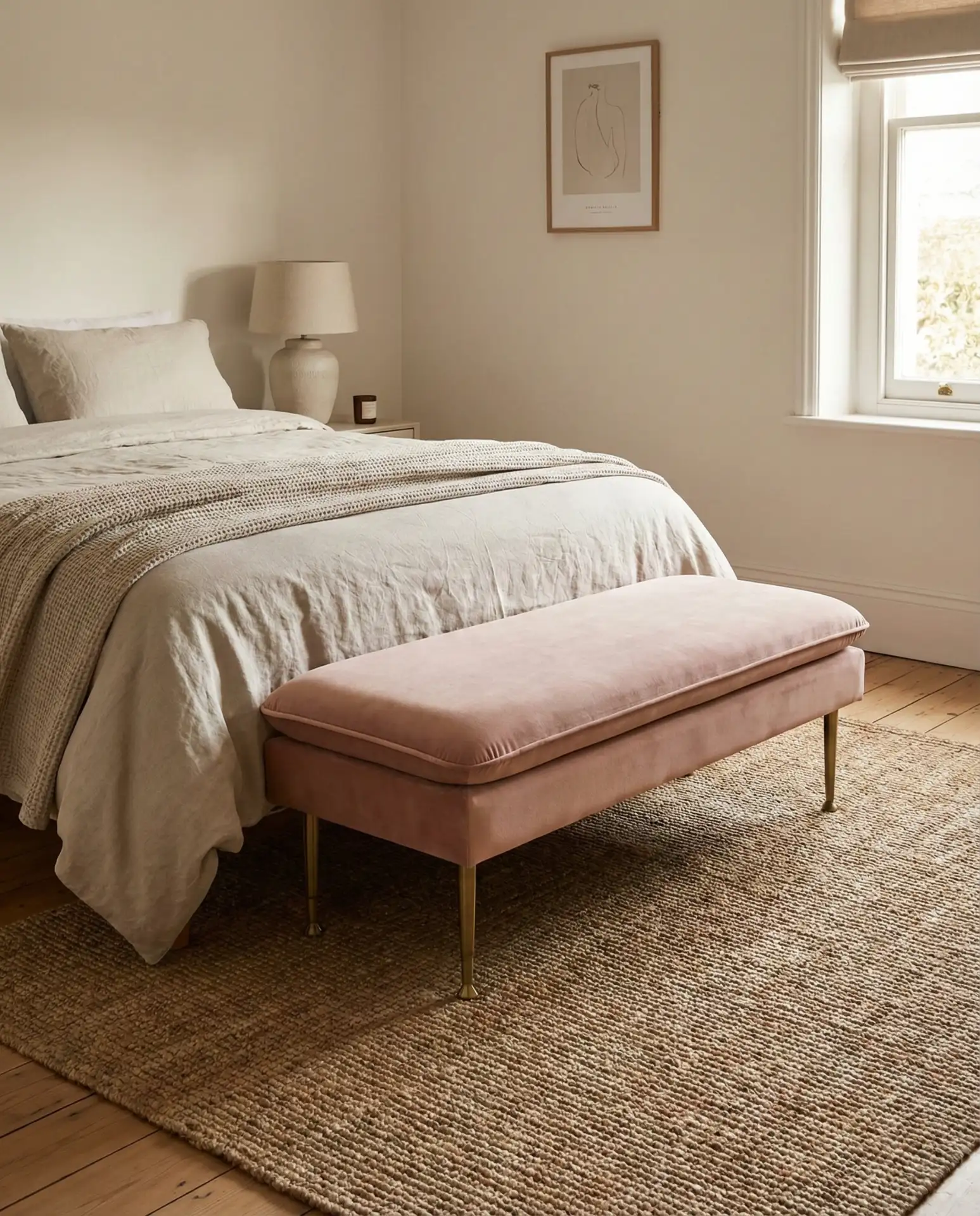 Velvet Bench at the Foot of the Bed 1