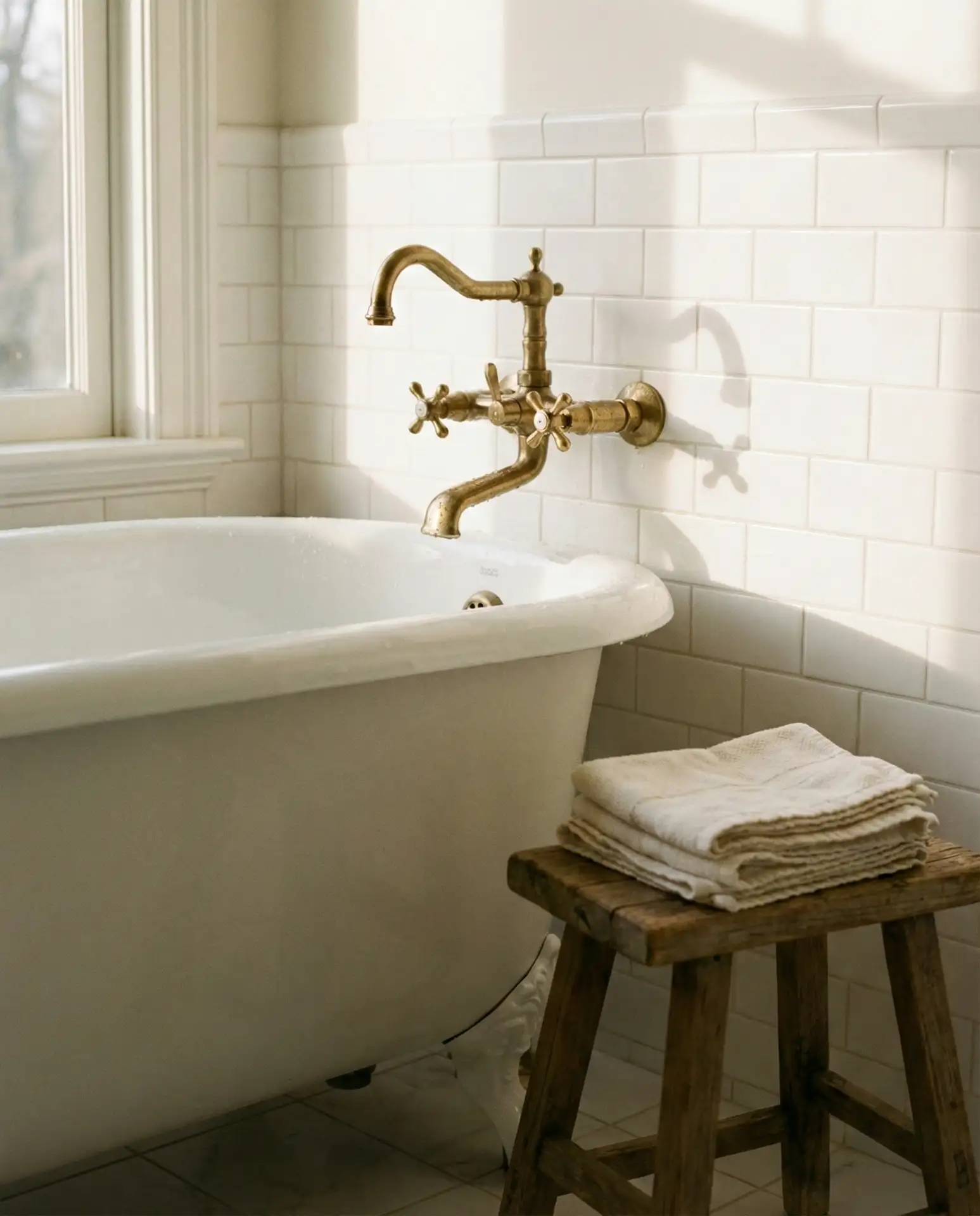 Vintage Brass Fixtures in the Bathroom 2