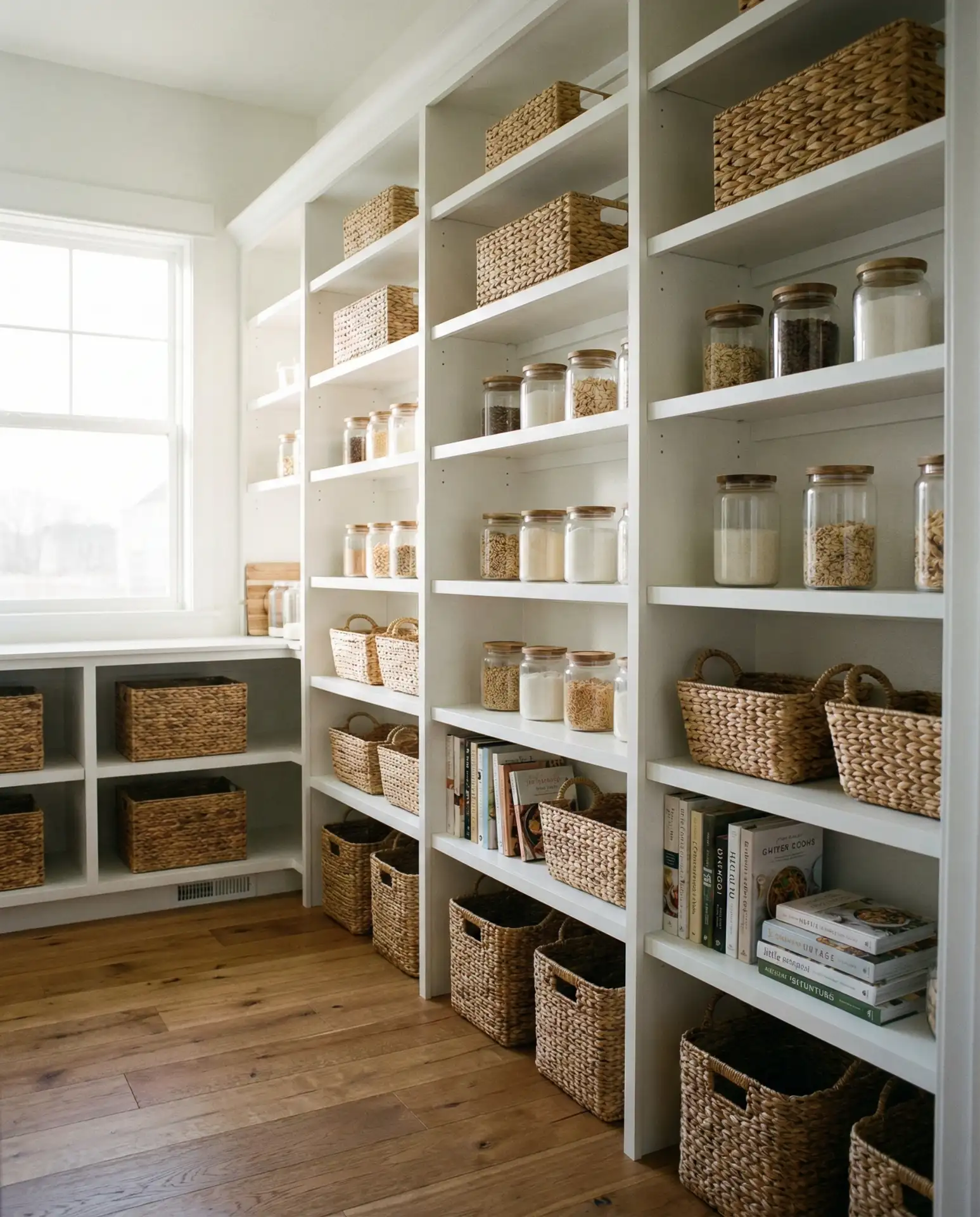 Walk-In Pantry with Floor-to-Ceiling Open Shelving 1