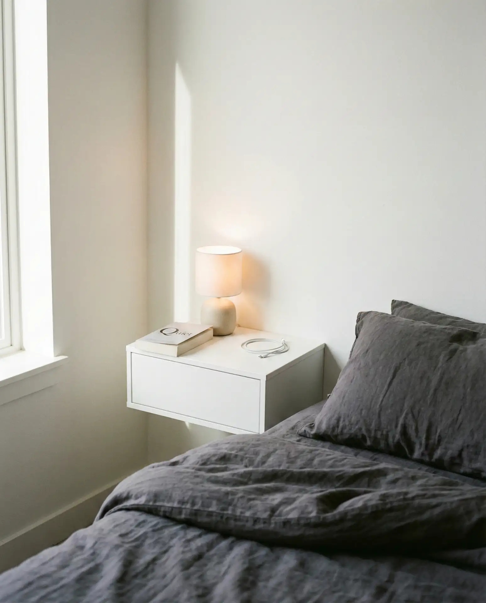 Wall-Mounted Nightstands to Free Up Floor Space 1