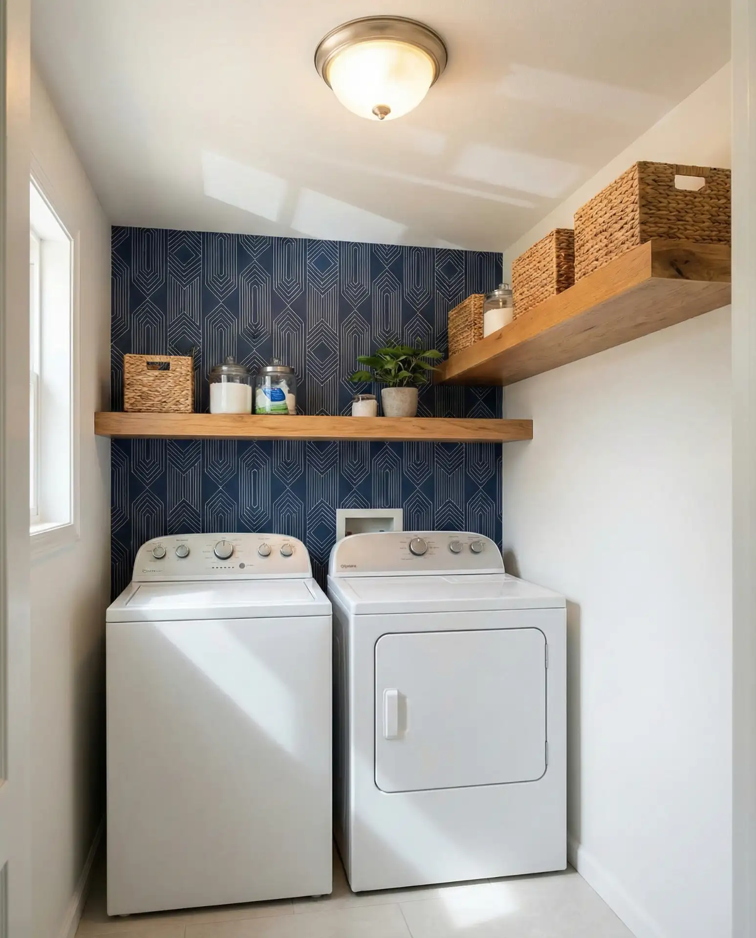 Wallpaper Feature Wall Behind Machines 1