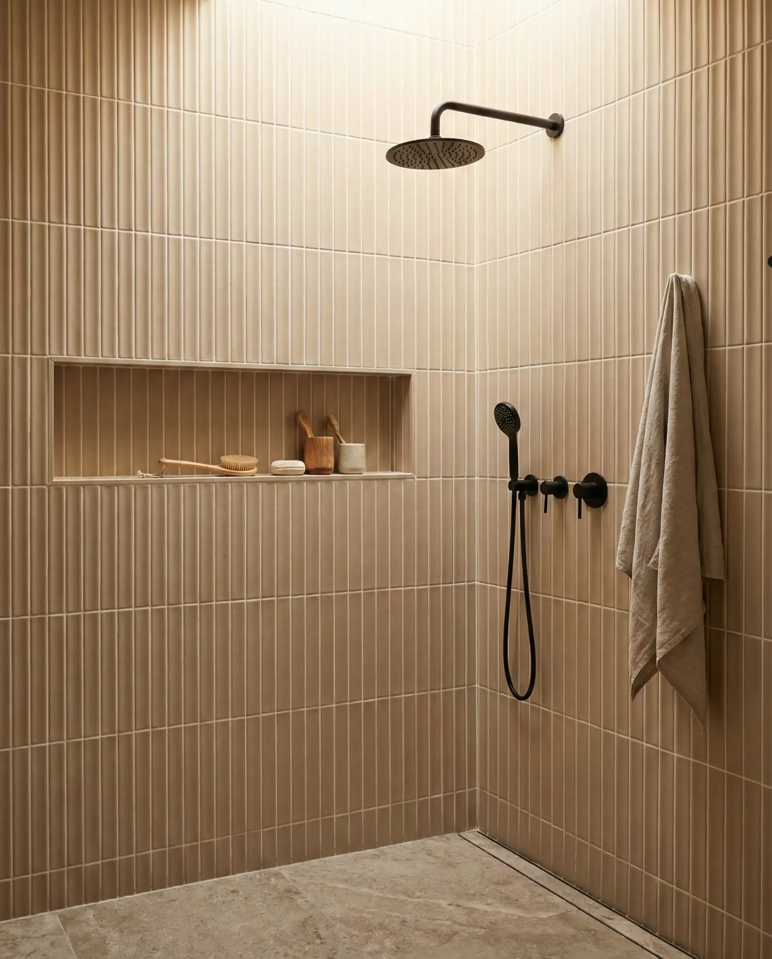 Warm Beige Textured Tiles for a Cozy, Organic Feel 1