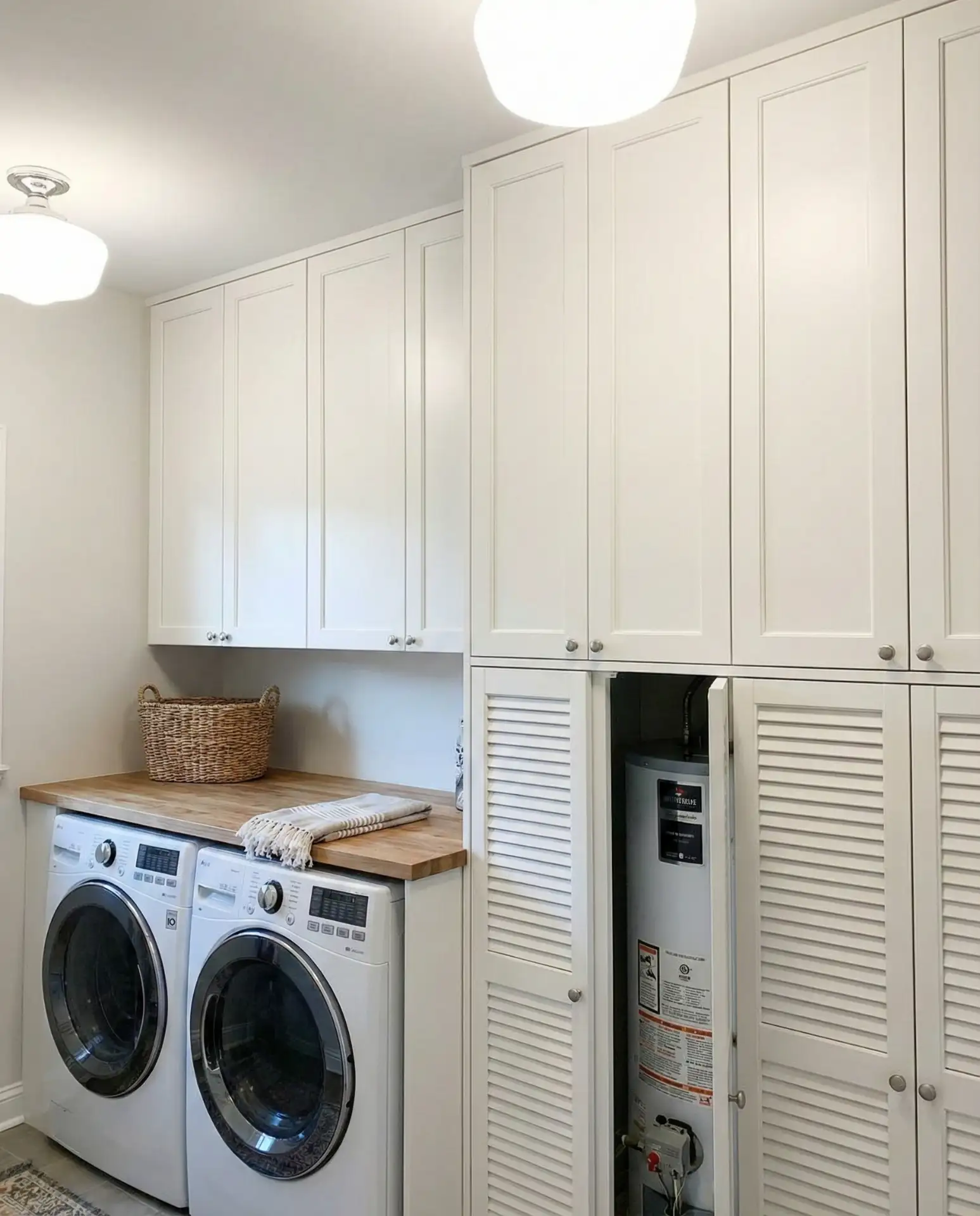 Water Heater Concealed Behind Cabinet Doors 1