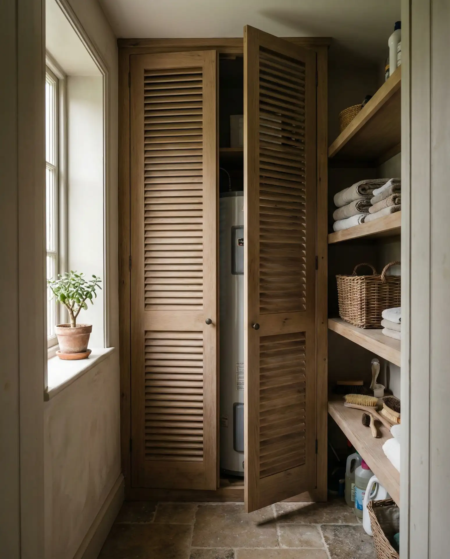 Water Heater Concealed Behind Cabinet Doors 2