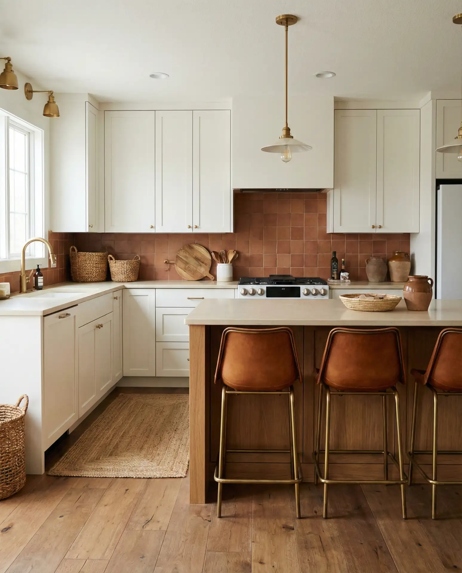 White Cabinets with Brown Tones 2