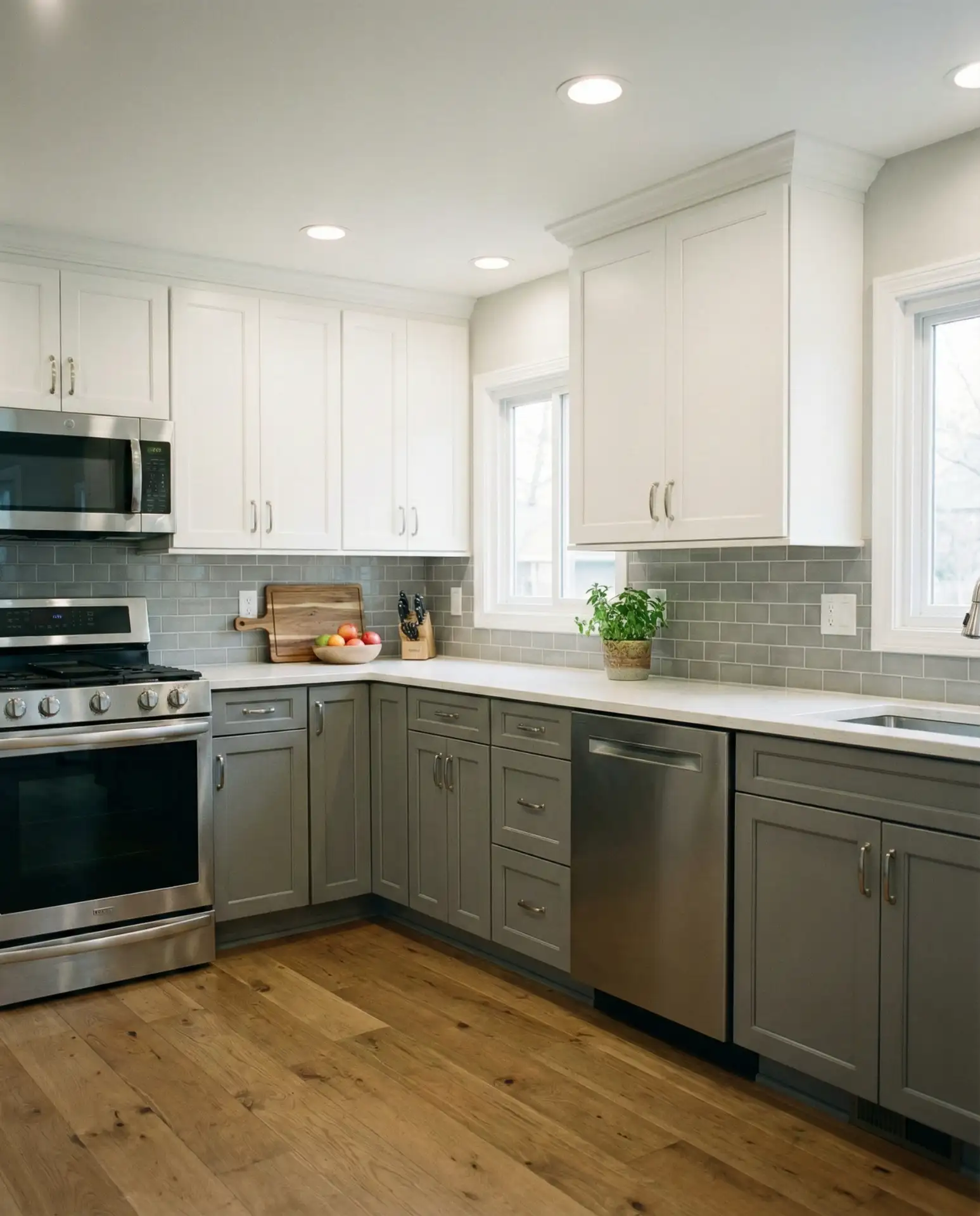 White Cabinets with Grey Accents 2