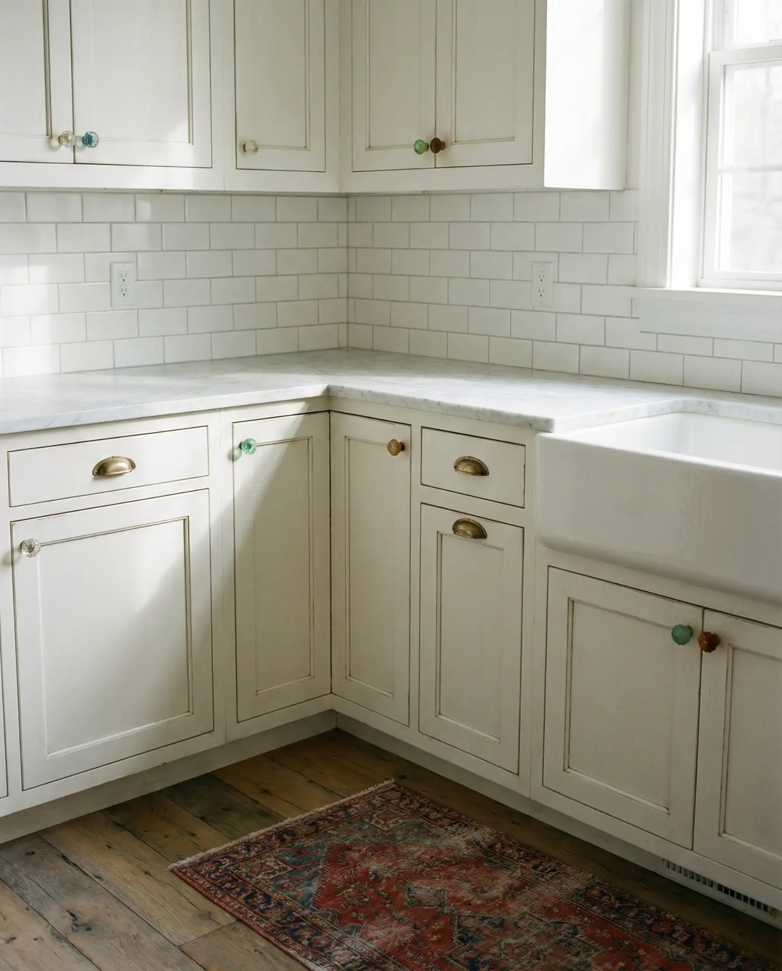 White Cabinets with Warm Wall Colors 2