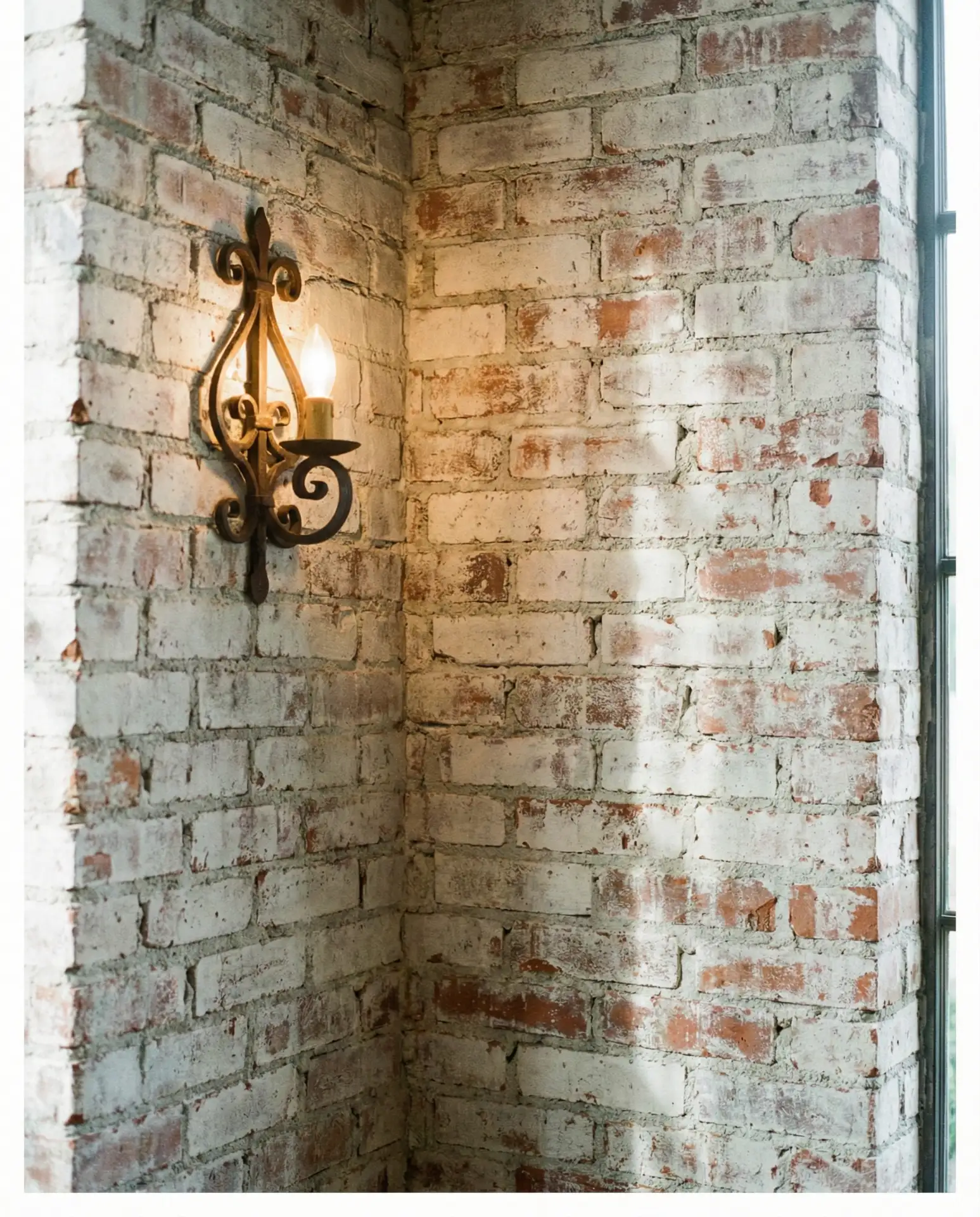 Whitewashed Brick Accent Wall 2